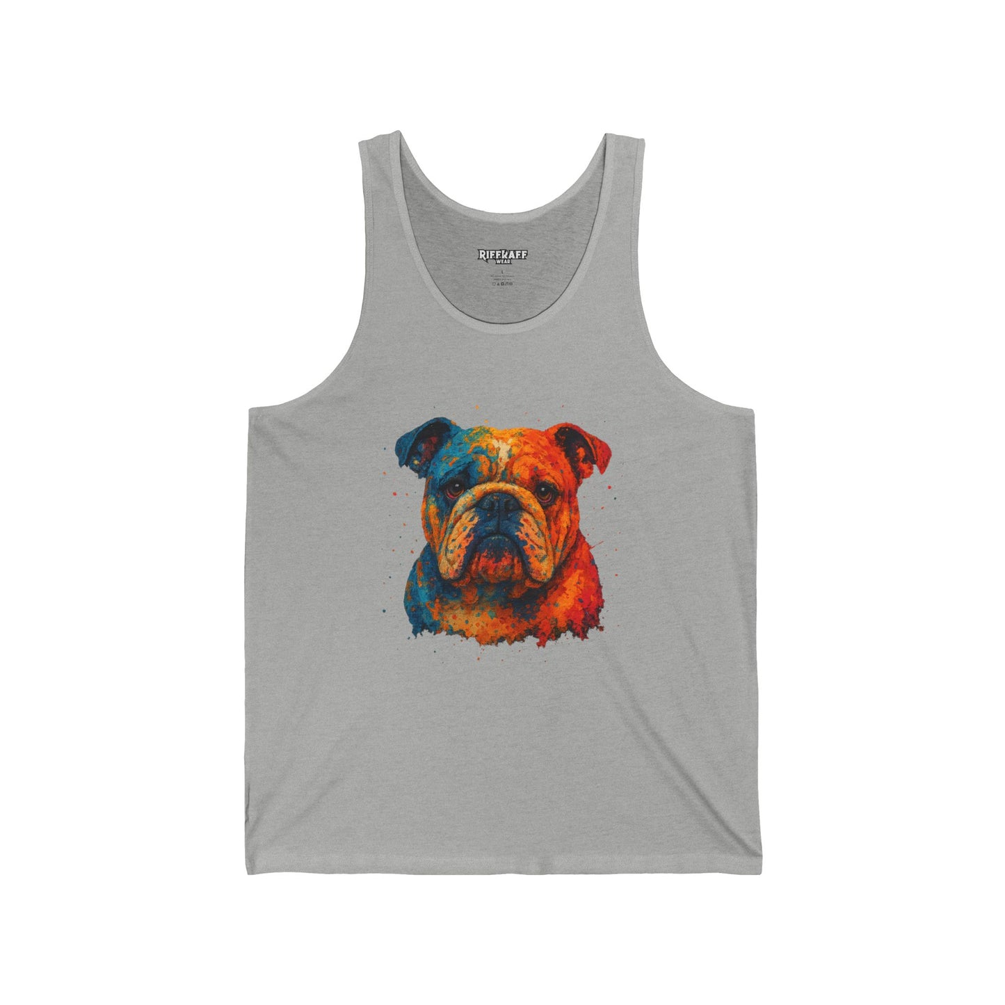 Vibrant Bulldog Unisex Jersey Tank - Perfect for Dog Lovers - Riff Raff Wear