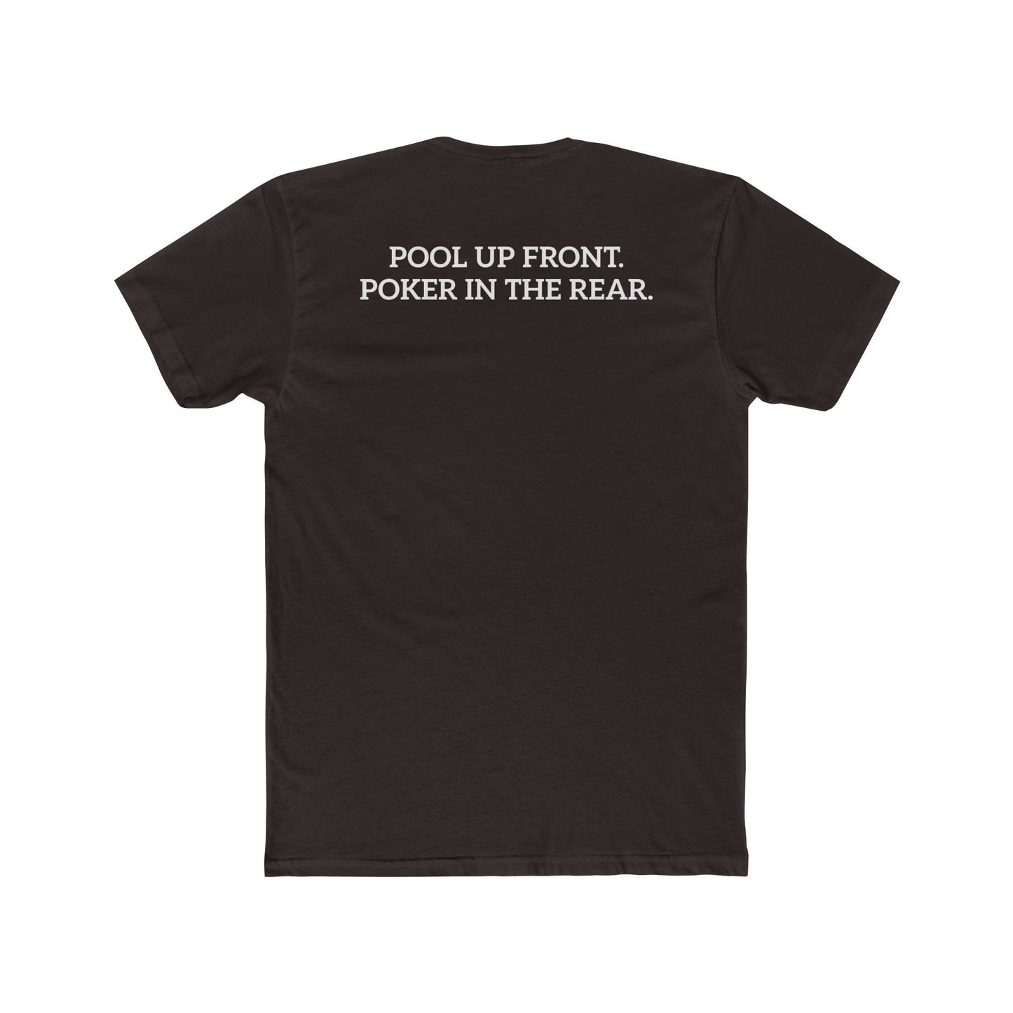 Lucky's Pool Hall Unisex Cotton Crew Tee Pool Up Front. Poker In The Rear. - Riff Raff Wear Underground