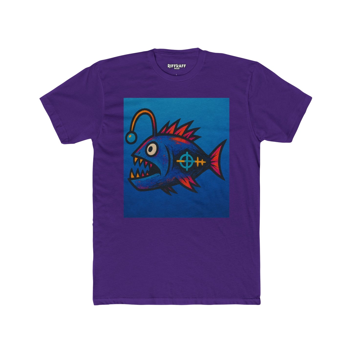 Colorful Graphic Fish Unisex Cotton Crew Tee - Fun and Quirky Art - Riff Raff Wear