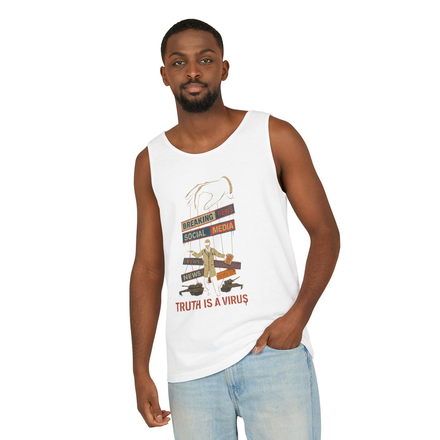 Graphic Unisex Tank Top - 'Truth is a Virus' - Riff Raff Wear