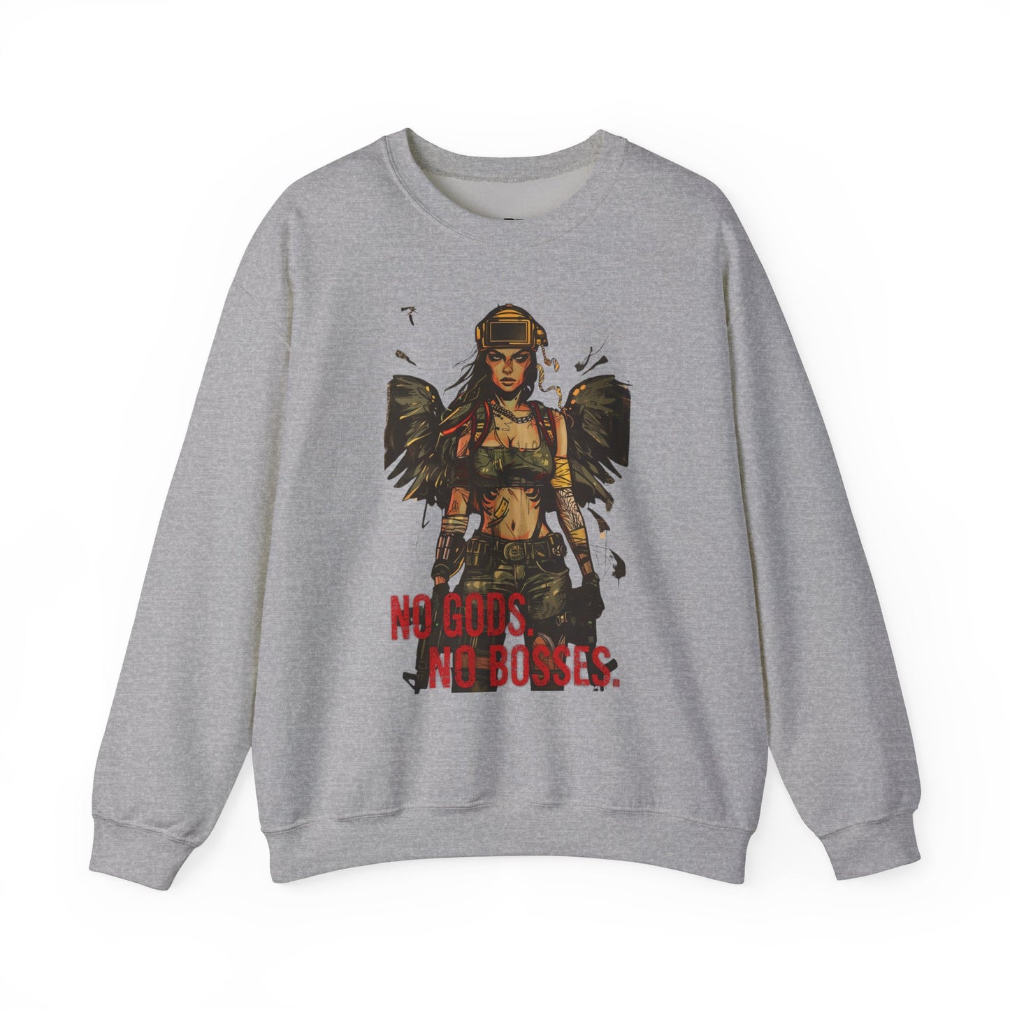 No Gods No Bosses Unisex Crewneck Sweatshirt - Empowering Streetwear for Rebels - Riff Raff Wear