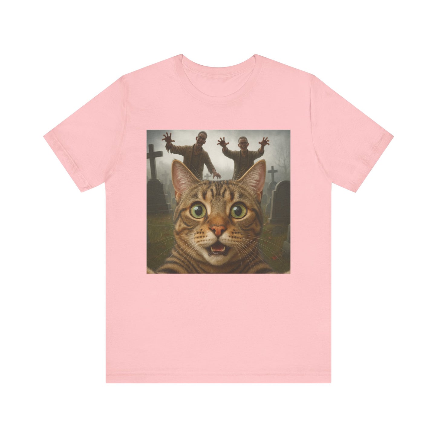 Zombie Cat Halloween Tee, Cute Cat Shirt, Unisex Graphic Tee, Funny Pet Lover Gift, Halloween Costume Top - Riff Raff Wear