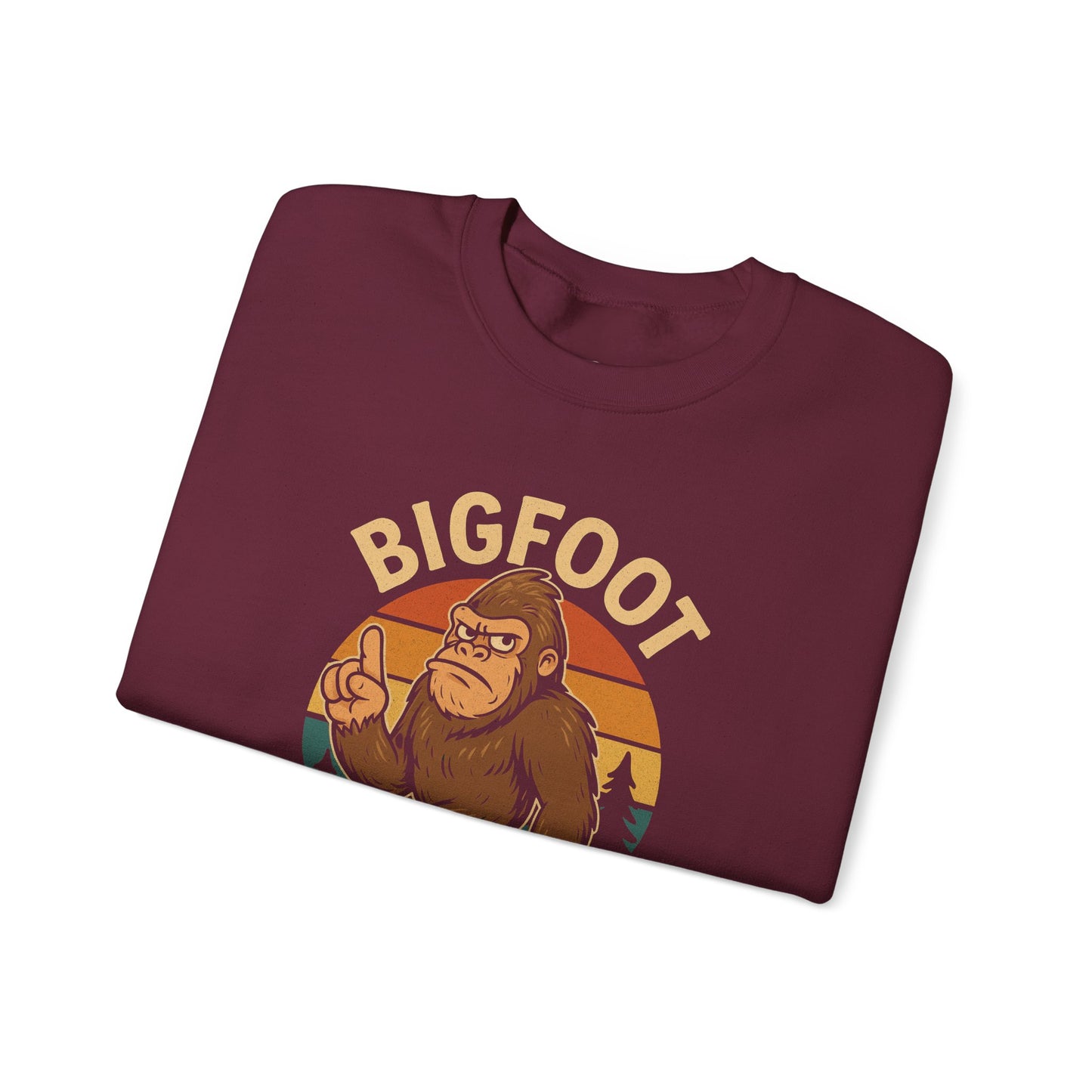 Bigfoot Doesn't Believe Crewneck Sweatshirt - Unisex Fashion for Nature Lovers - Riff Raff Wear