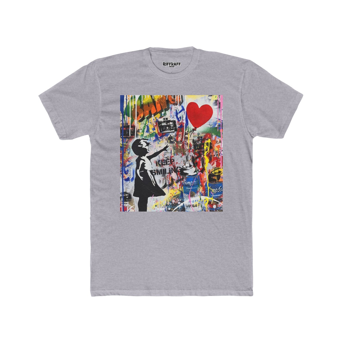Streetwear - Graffiti Art Keep Smiling  -Unisex Cotton Crew Tee - Riff Raff Wear