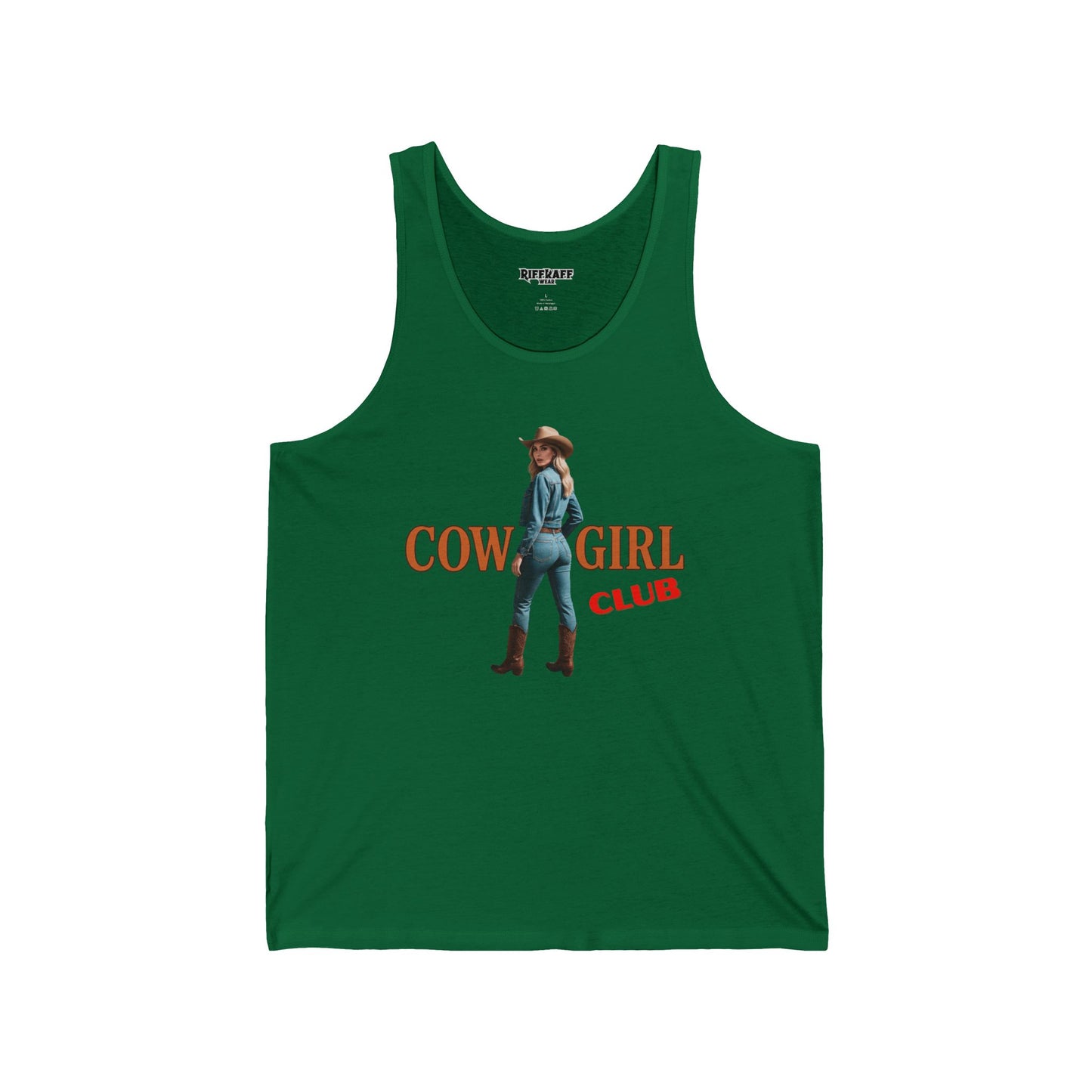 Cowgirl Club Unisex Jersey Tank - Fun Graphic Tee for Western Lovers - Riff Raff Wear