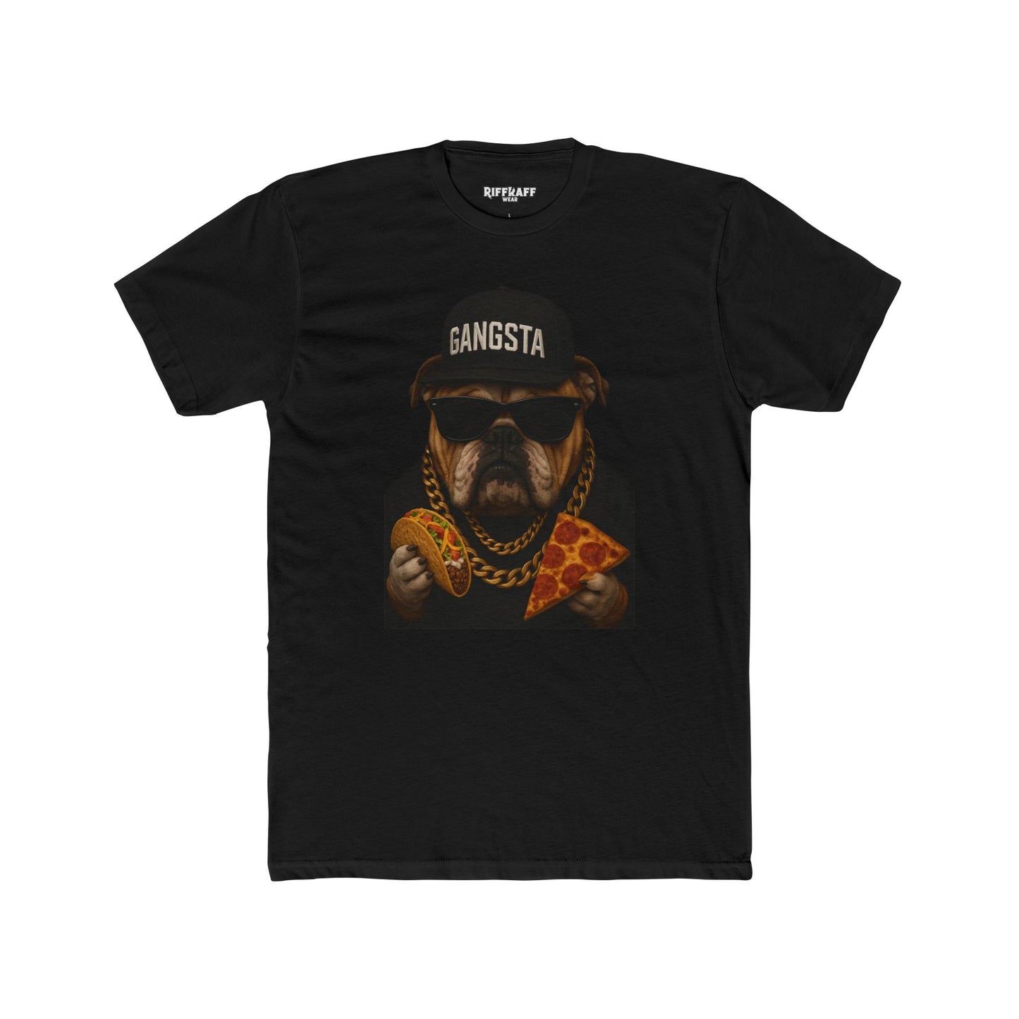 Gangsta Dog Unisex Cotton Crew Tee - Fun & Playful Graphic Shirt - Riff Raff Wear