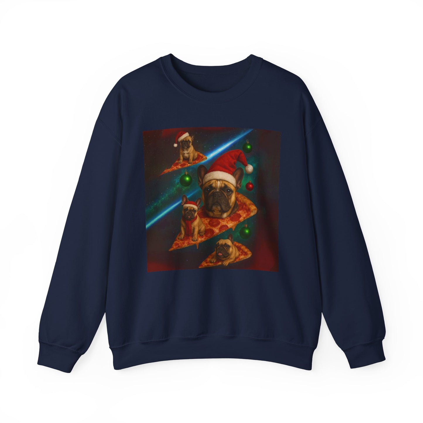 Festive Pizza Dog Crewneck Sweatshirt | Fun Holiday Apparel | Gift for Dog Lovers, Christmas Sweatshirt, Cozy Fashion, Unisex Style - Riff Raff Wear