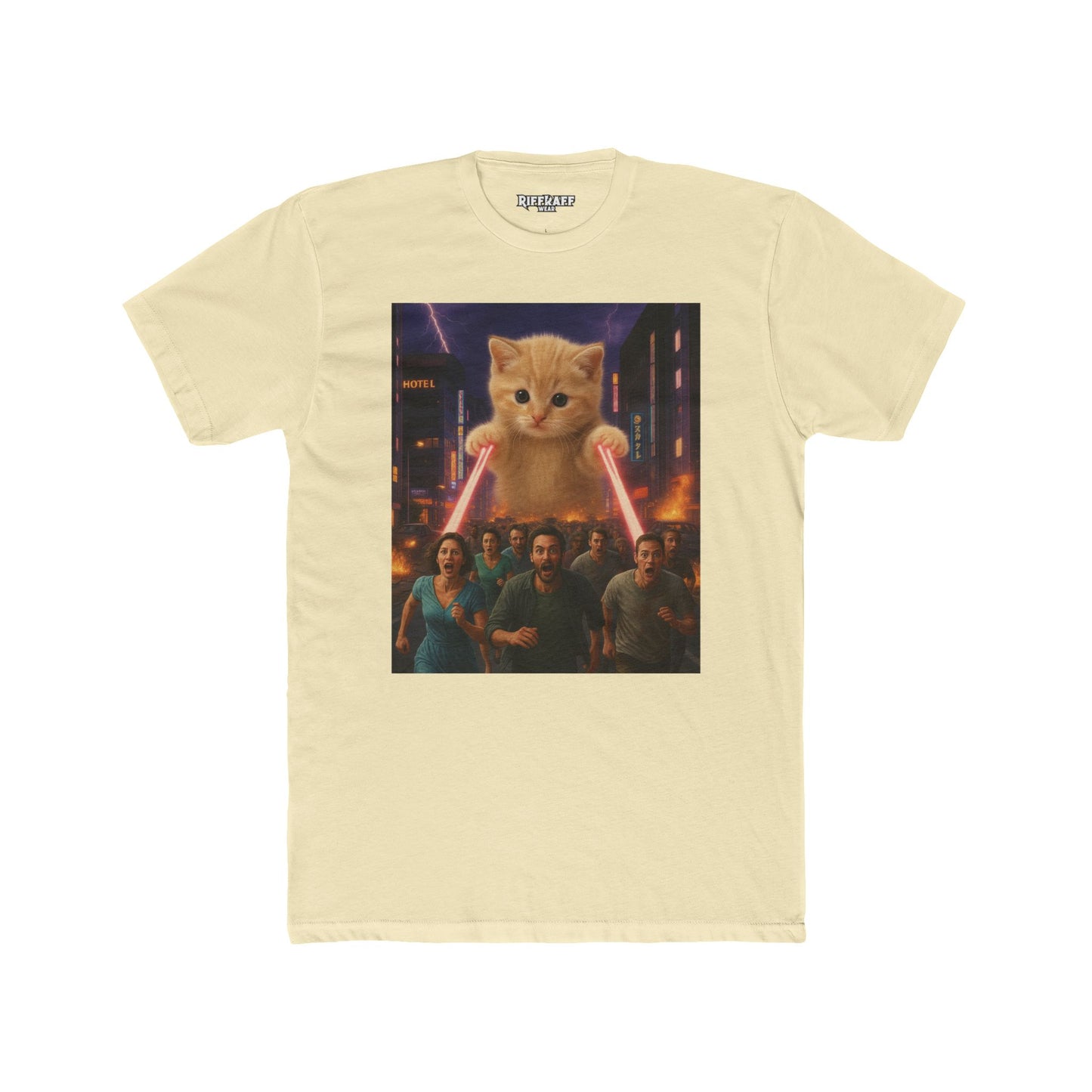 Funny Cat Hero Unisex Cotton Crew Tee - Perfect for Casual Wear - Riff Raff Wear