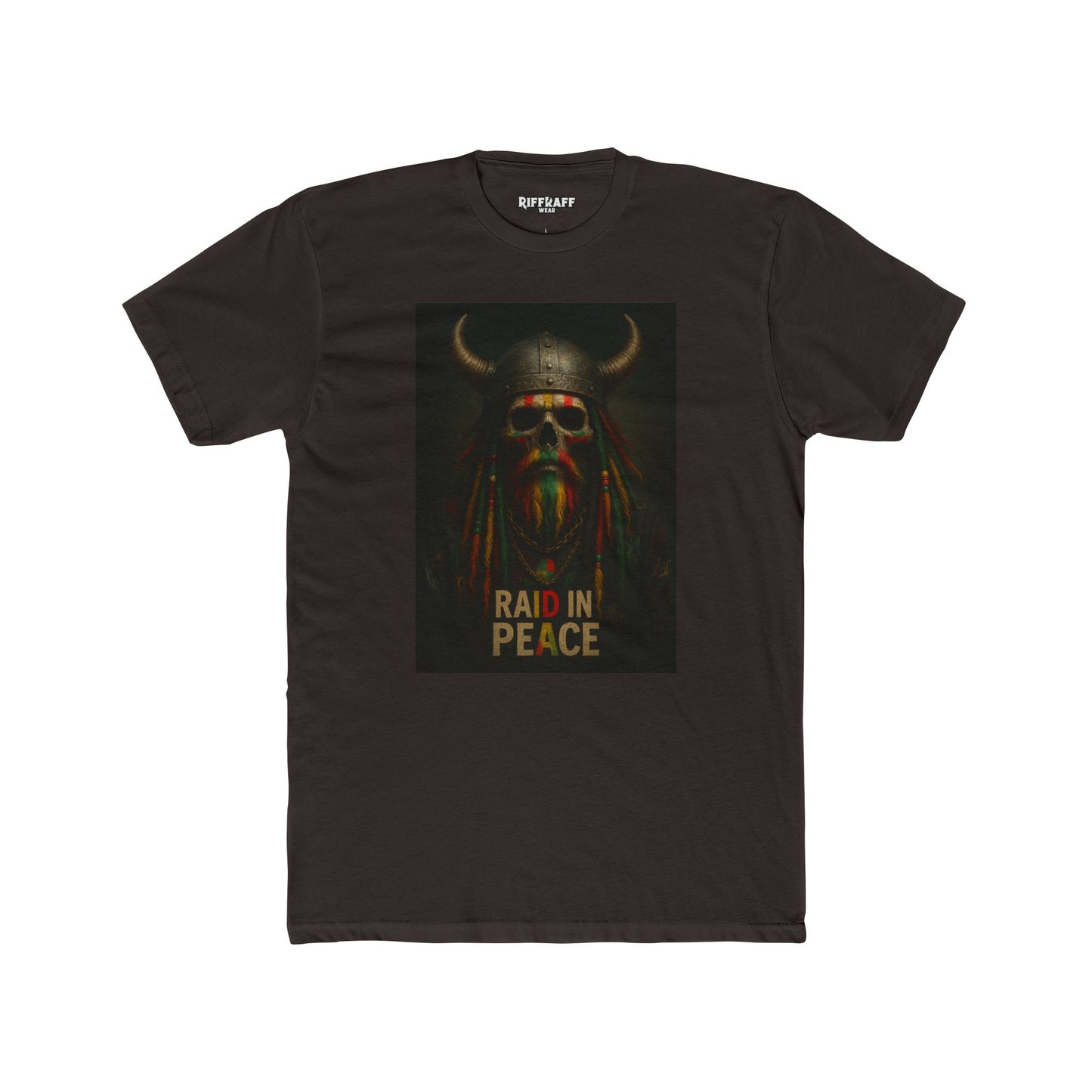Raid in Peace Viking Unisex Cotton Crew Tee - Casual Graphic T-Shirt for Norse Mythology Fans - Riff Raff Wear