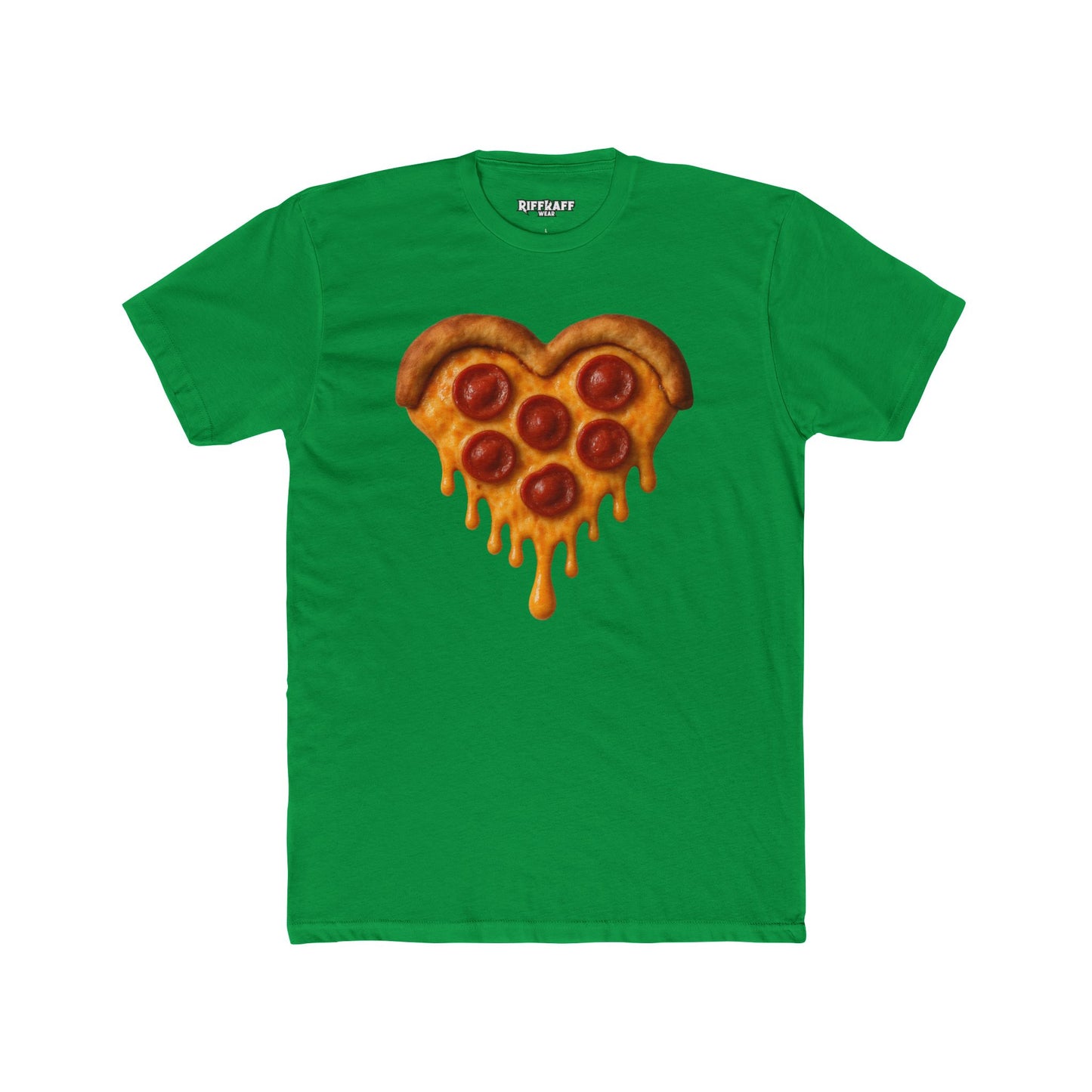 Heart-Shaped Pizza Unisex Cotton Crew Tee - Fun Foodie Apparel - Riff Raff Wear