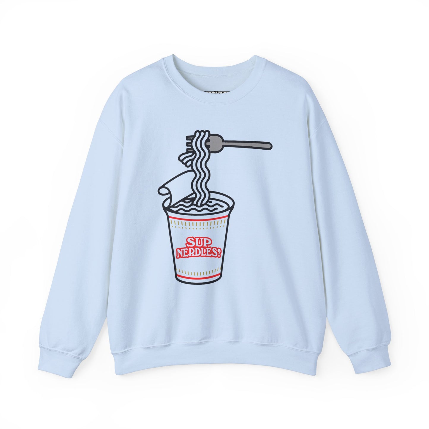 Parody Logo Series - Sup Nerdles? Instant Noodles Sweatshirt - Unisex Heavy Blend™ Crewneck - Riff Raff Wear