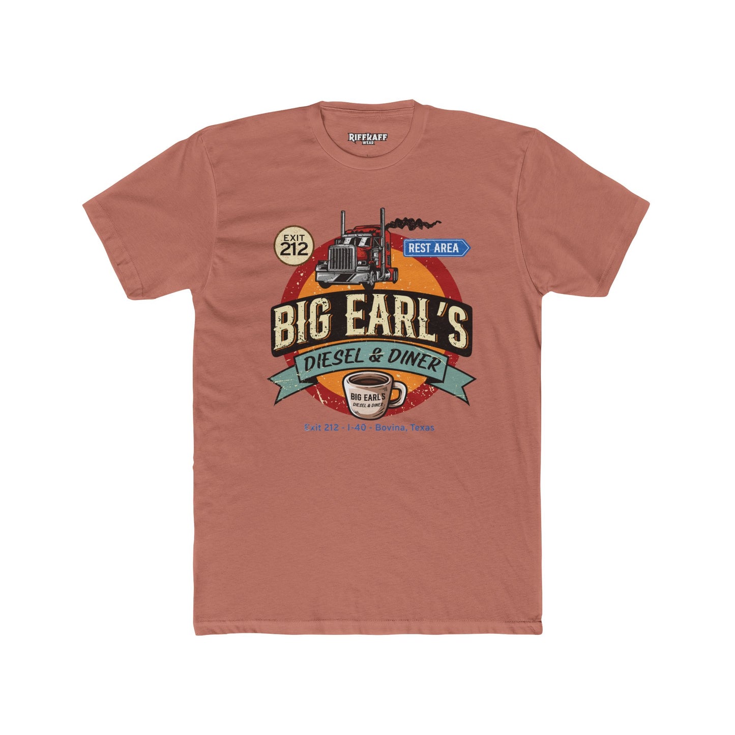 Big Earl's Diesel & Diner Graphic Tee - Unisex Cotton Crew Shirt - Riff Raff Underground