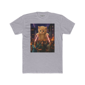 Funny Cat Hero Unisex Cotton Crew Tee - Perfect for Casual Wear - Riff Raff Wear