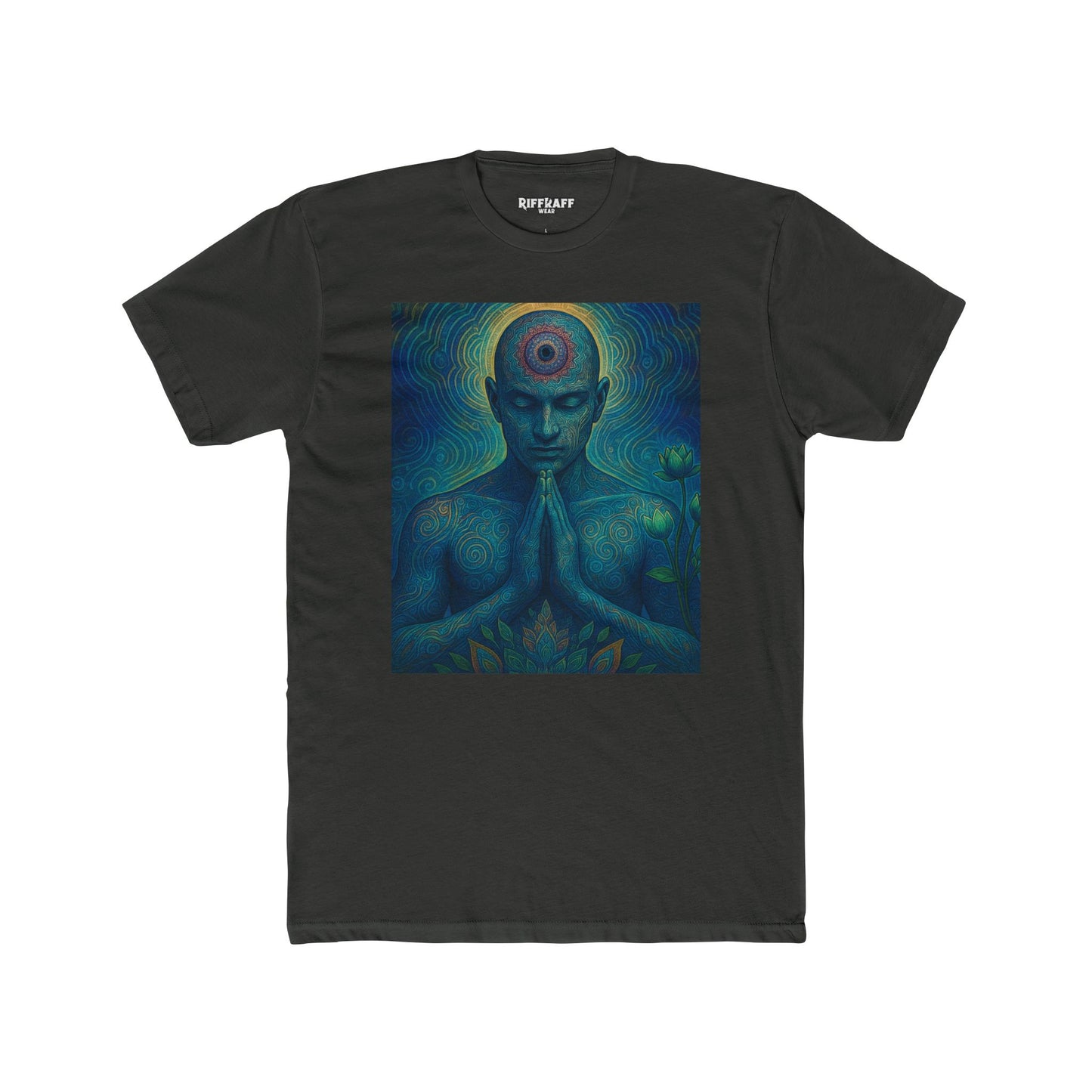 Meditative Unisex Cotton Crew Tee Zen Art Design - Riff Raff Wear