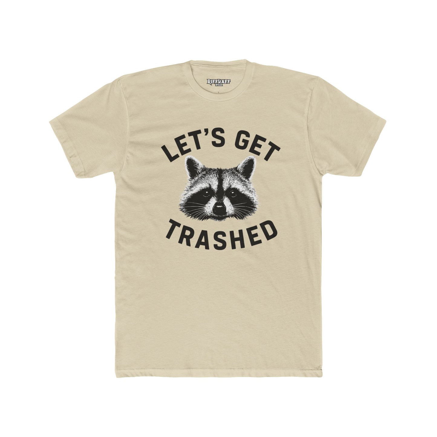 Let's Get Trashed Raccoon Cotton Crew Tee - Fun Unisex T-Shirt for Casual Outings - Riff Raff Wear