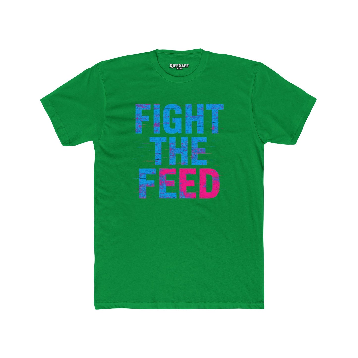 Unisex Cotton Crew Tee - Fight the Feed Graphic T-Shirt - Riff Raff Wear