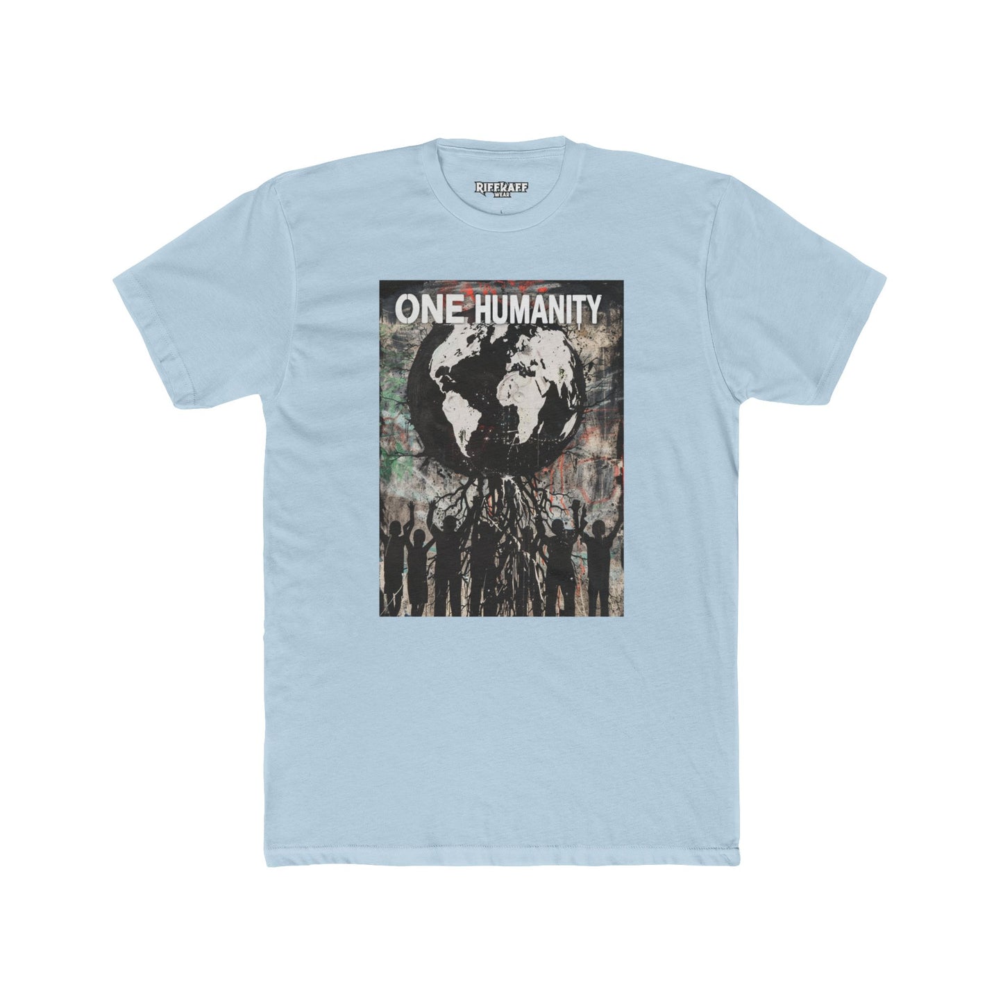 One Humanity Unisex Cotton Crew Tee - Political Art - Riff Raff Wear