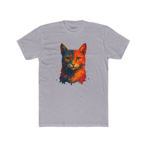 Vibrant Cat Art Unisex Cotton Crew Tee - Riff Raff Wear