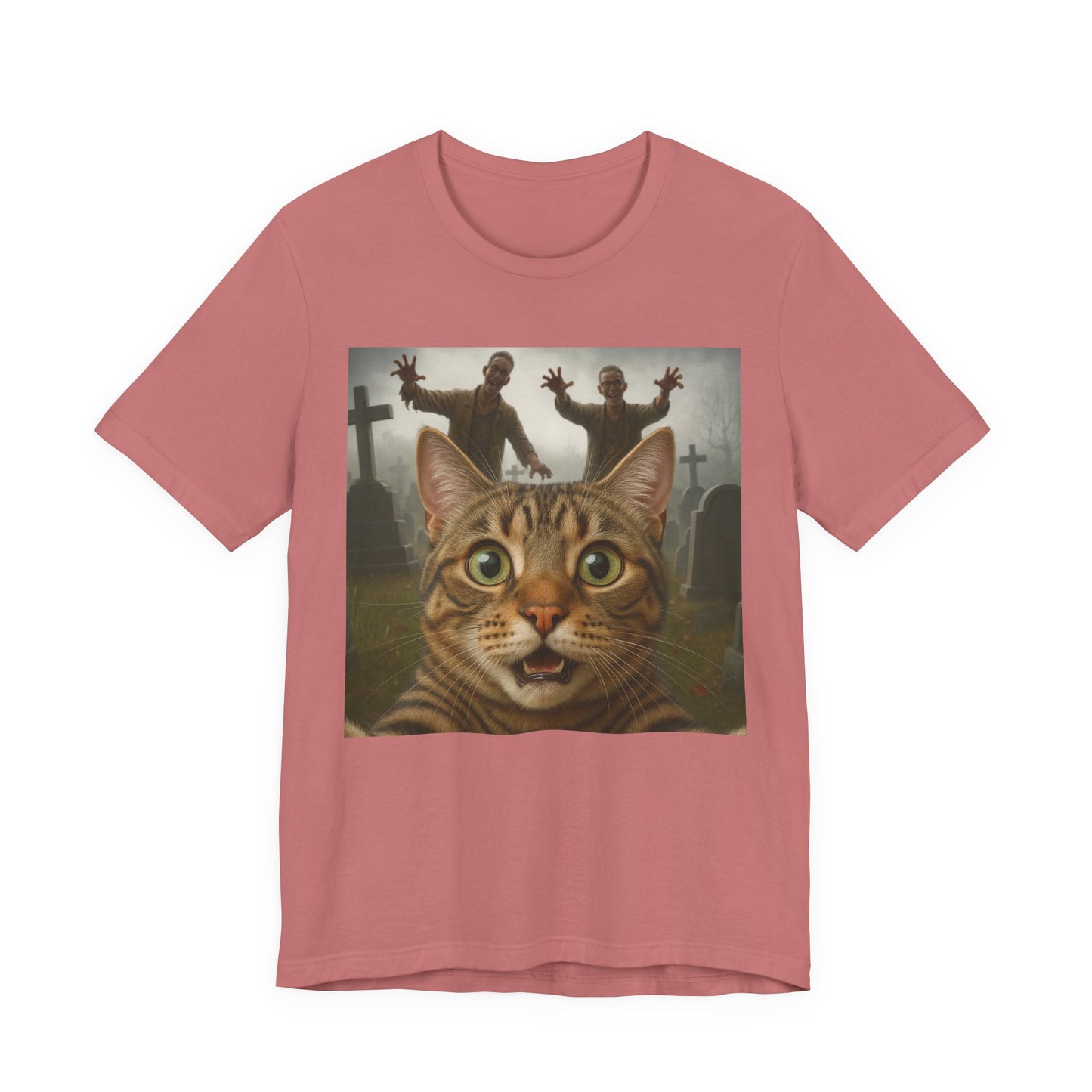 Zombie Cat Halloween Tee, Cute Cat Shirt, Unisex Graphic Tee, Funny Pet Lover Gift, Halloween Costume Top - Riff Raff Wear