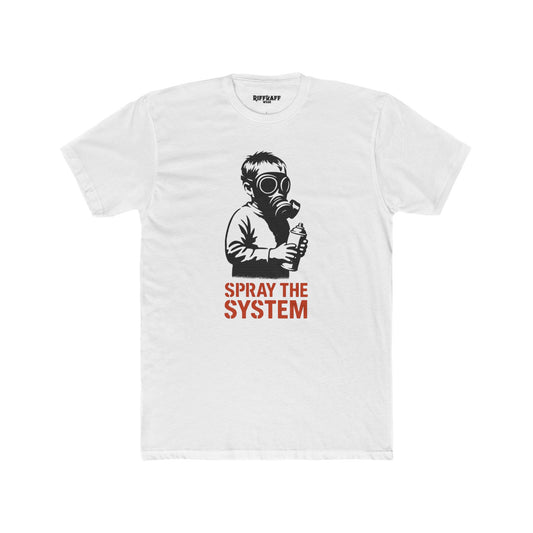 Riot Boy Cotton Crew Tee - 'Spray the System' Graphic - Riff Raff Wear