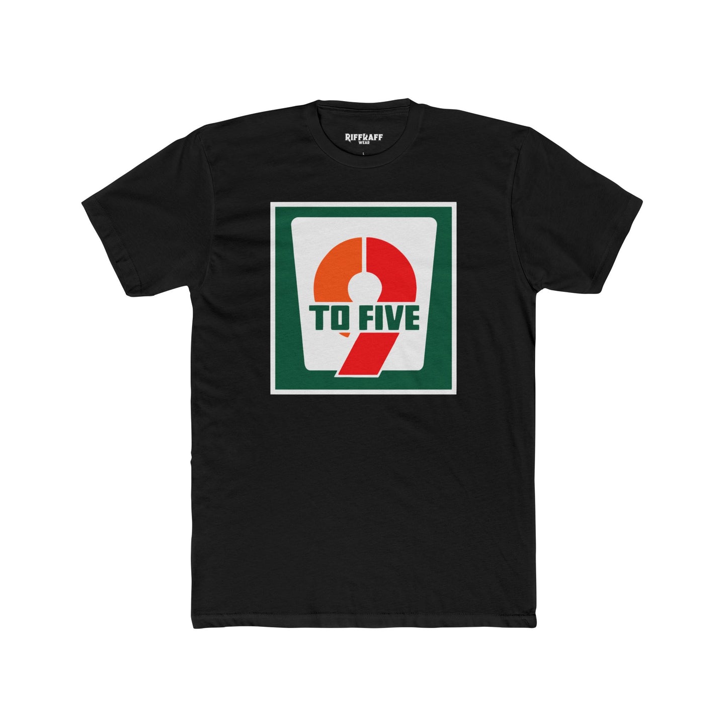 Retro 9 to Five Unisex Cotton Crew Tee - Parody Logo Series - Riff Raff Wear