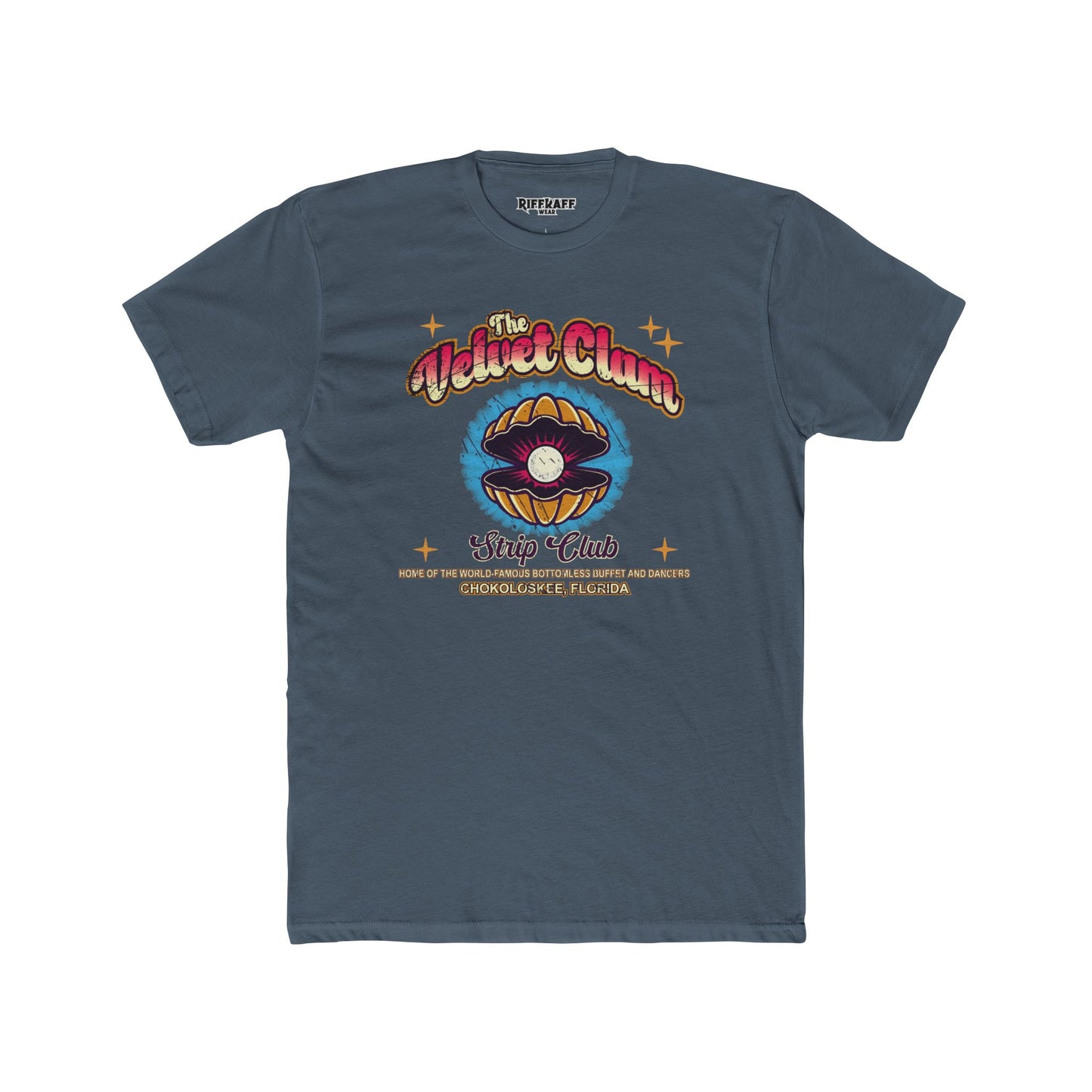 Velvet Clam Unisex Cotton Crew Tee - Funny Graphic T-Shirt with VIP Room Text - Riff Raff Underground