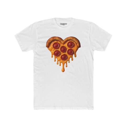 Heart-Shaped Pizza Unisex Cotton Crew Tee - Fun Foodie Apparel - Riff Raff Wear