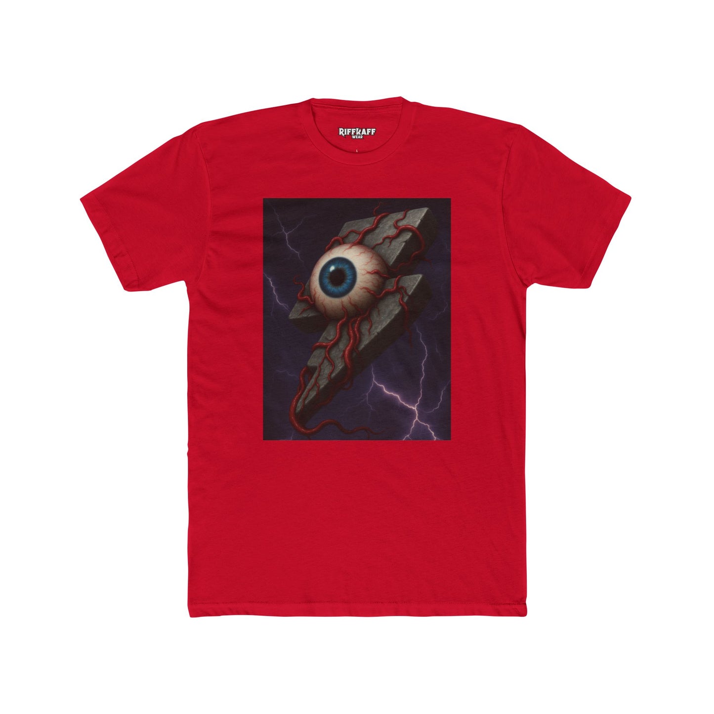Unisex Cotton Crew Tee - Eye of Lightning Graphic Tee for Bold Style - Riff Raff Wear