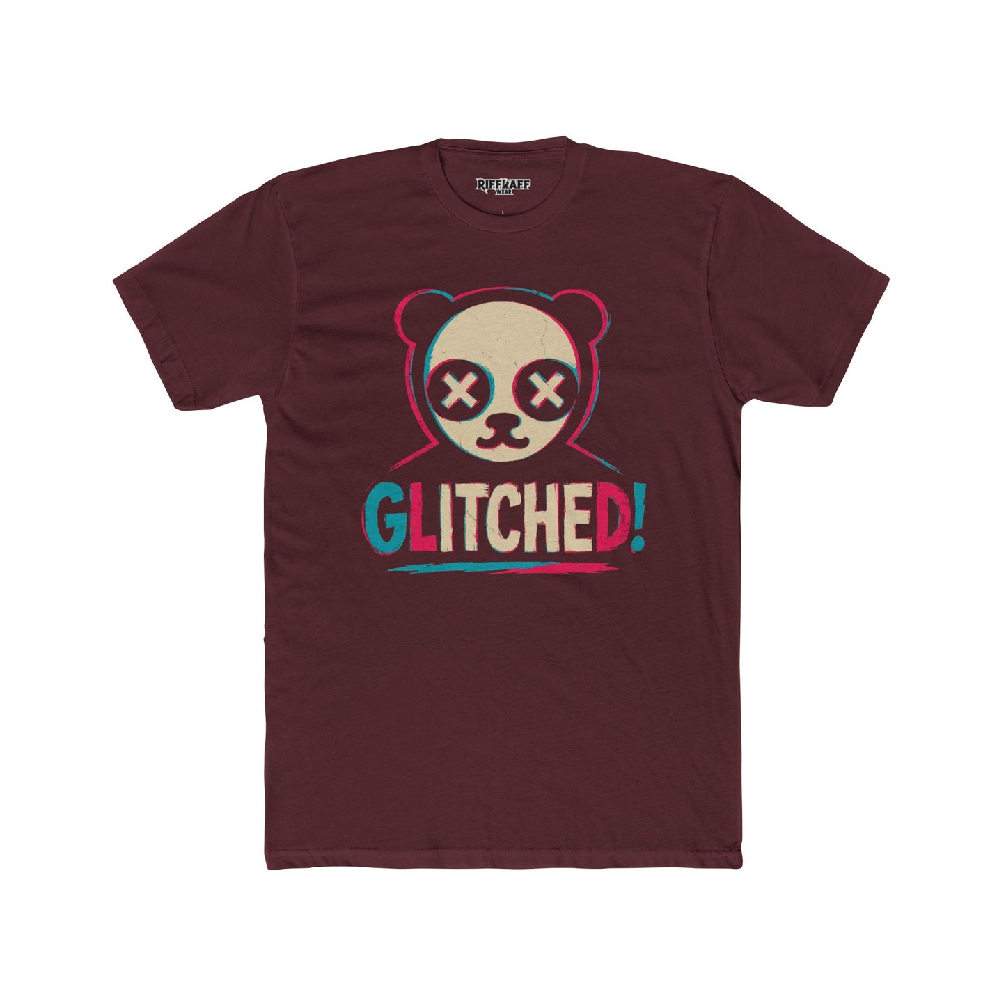 Glitched Panda Unisex Cotton Crew Tee - Fun Casual Wear for Gamers - Riff Raff Wear
