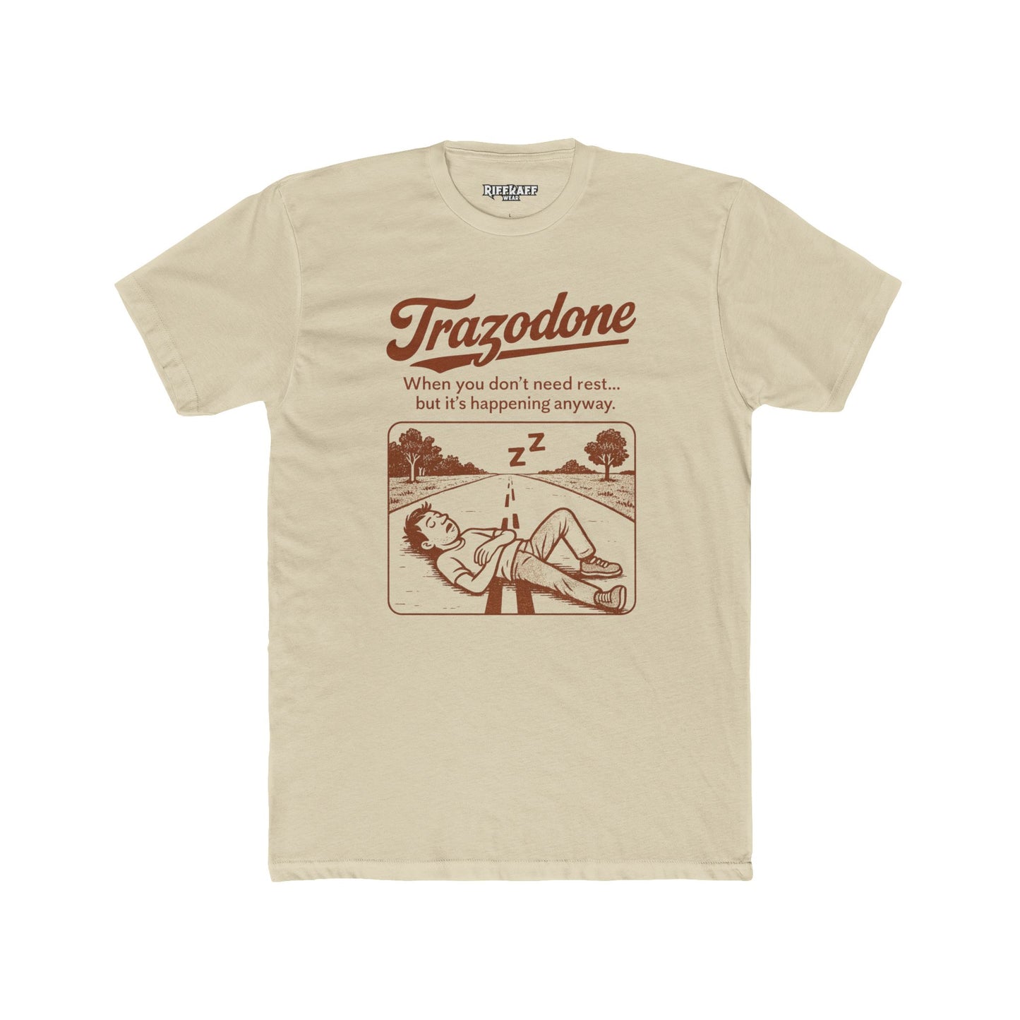 Trazodone Unisex Cotton Crew Tee - Relaxation Inspired Graphic T-Shirt - OverRx - Riff Raff Wear