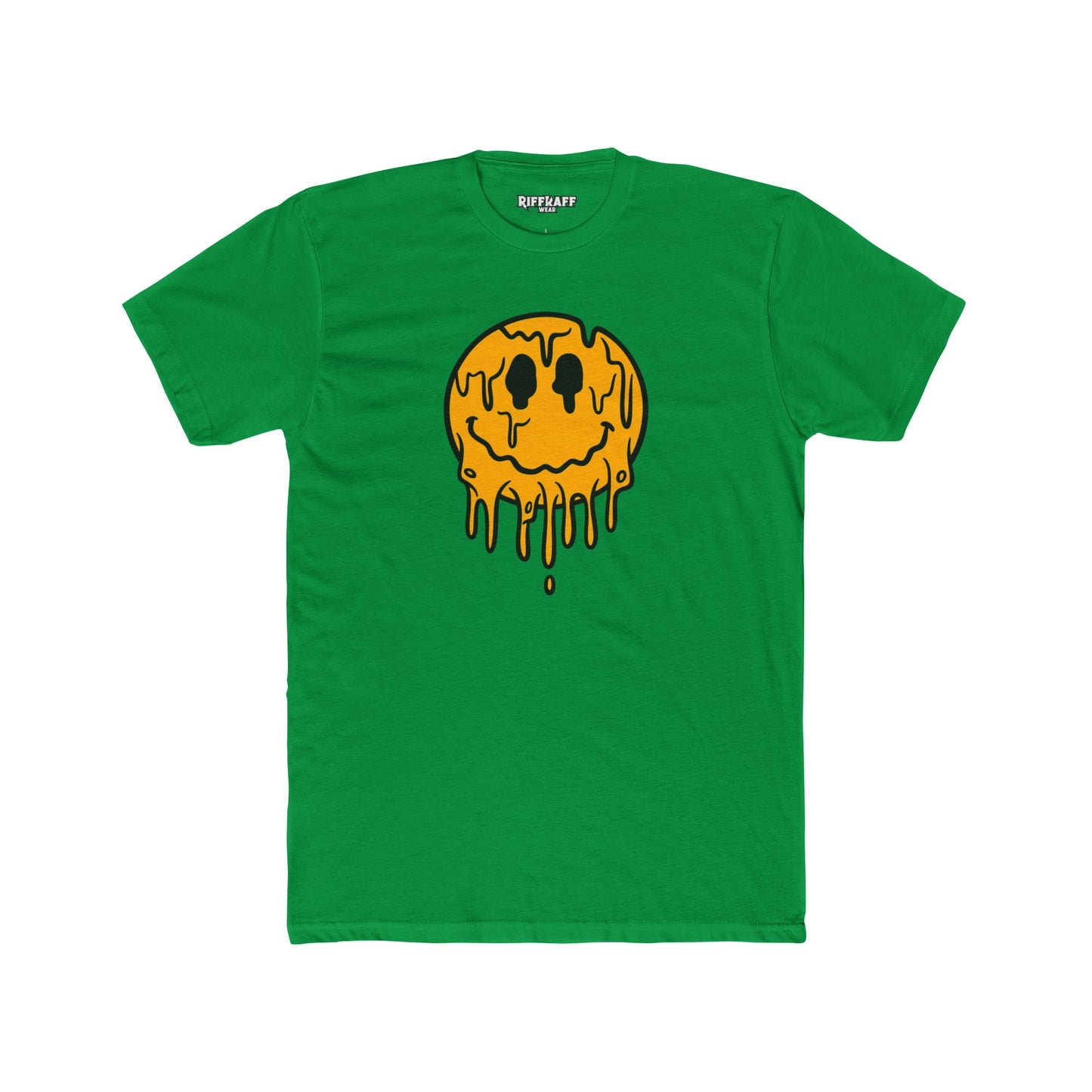 Drippy Smiley Face Tee - Unisex Cotton Crew Tee for Fun, Casual Wear, Trendy Outfit, Unique Gift, Festival Apparel, Streetwear - Riff Raff Wear