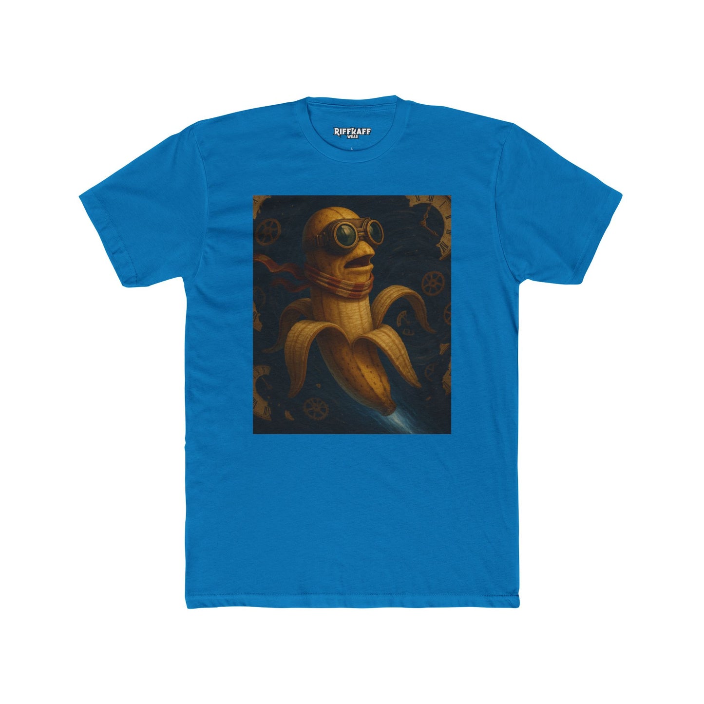 Whimsical Banana Time Traveler Unisex Cotton Crew Tee – Fun & Unique Graphic T-Shirt - Riff Raff Wear