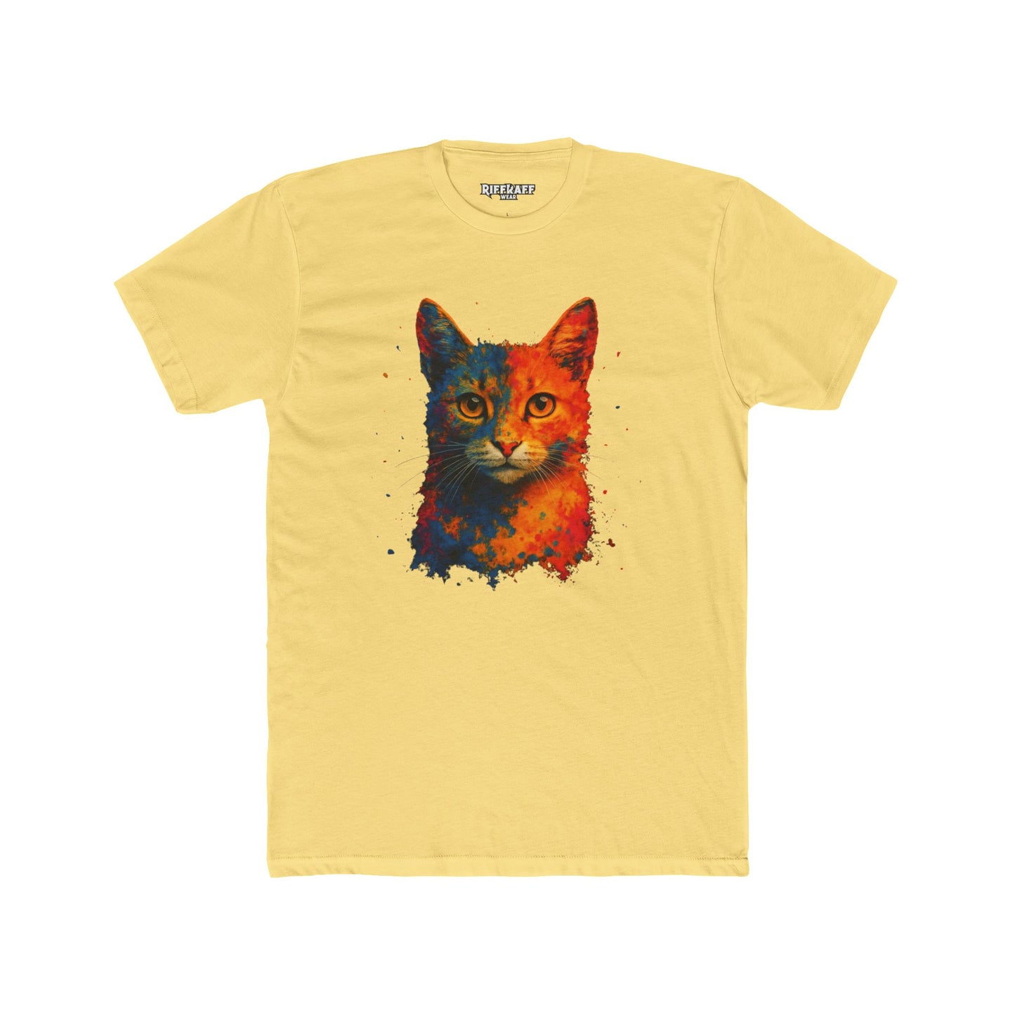 Vibrant Cat Art Unisex Cotton Crew Tee - Riff Raff Wear