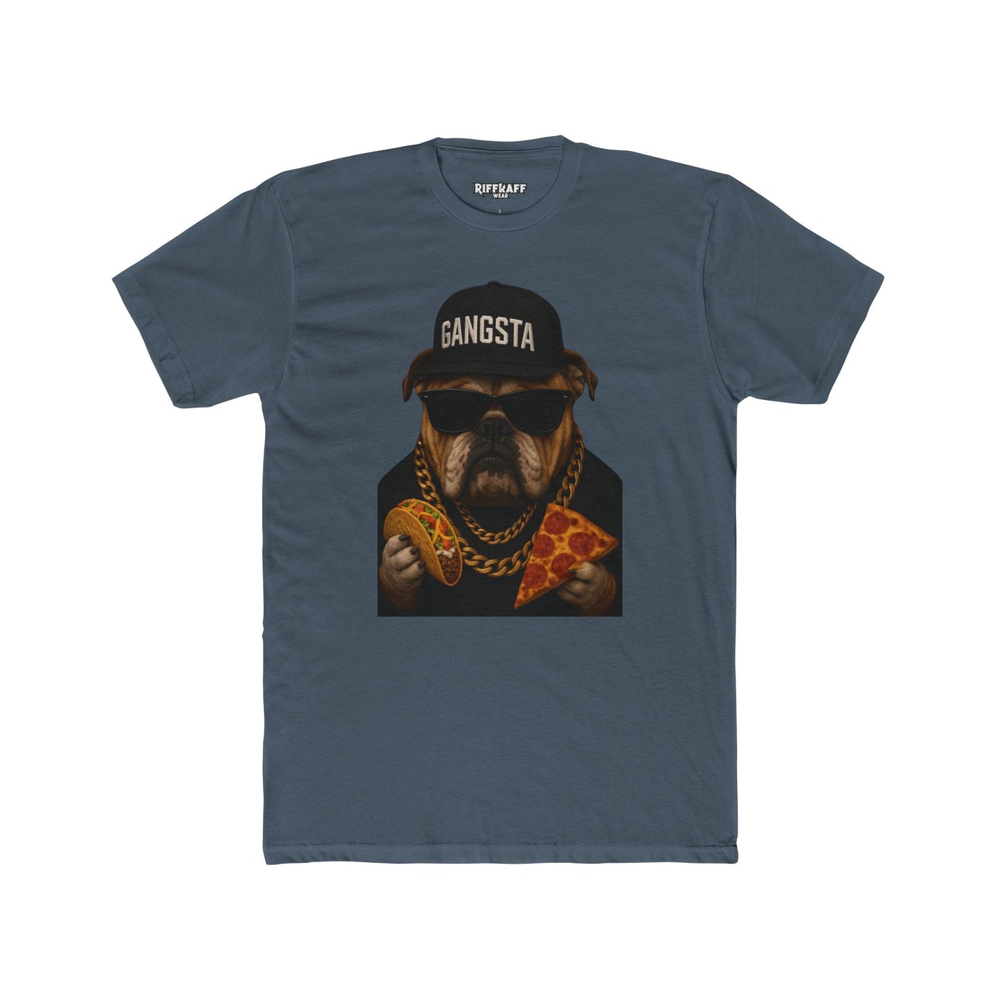 Gangsta Dog Unisex Cotton Crew Tee - Fun & Playful Graphic Shirt - Riff Raff Wear
