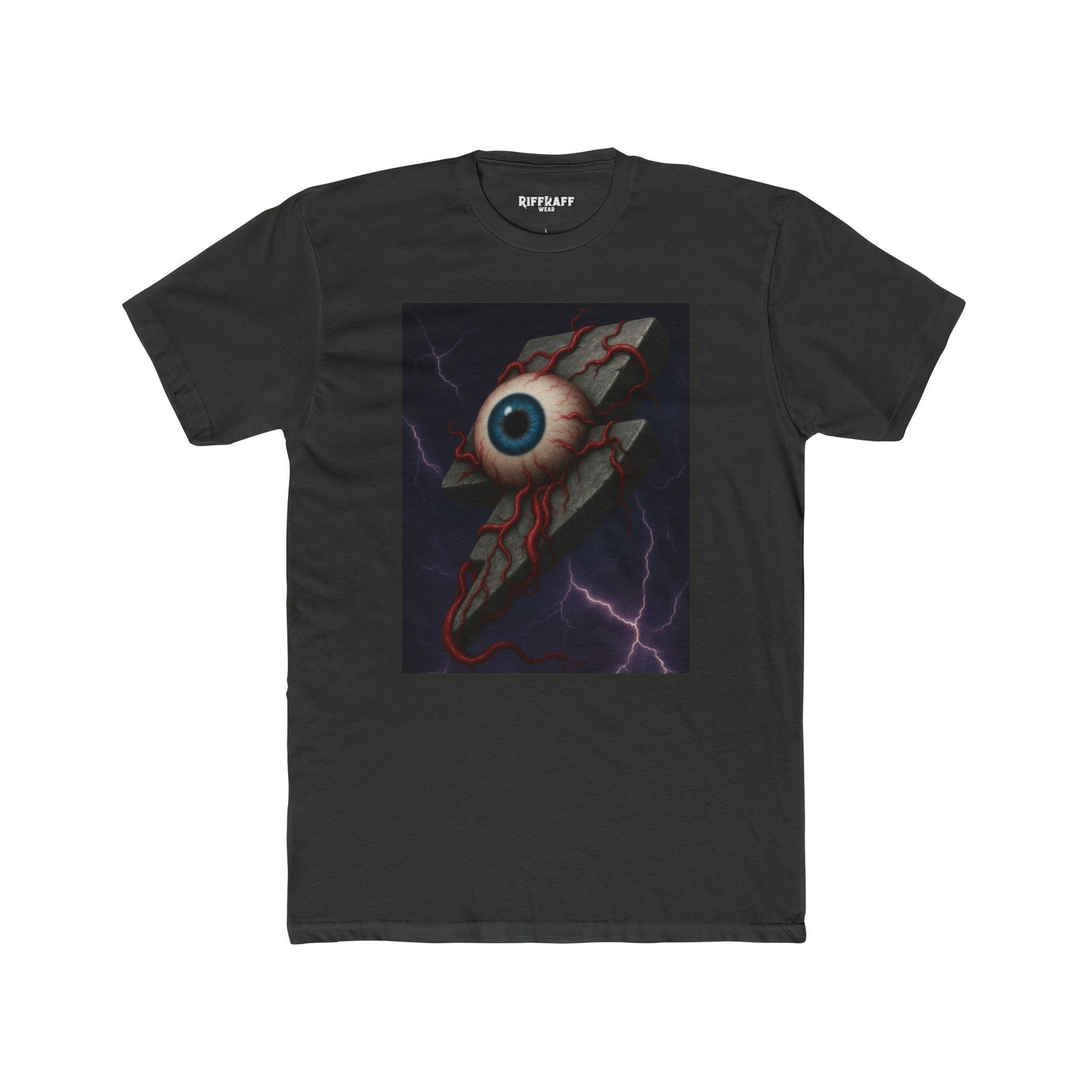 Unisex Cotton Crew Tee - Eye of Lightning Graphic Tee for Bold Style - Riff Raff Wear
