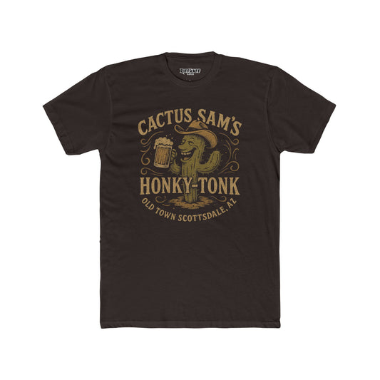 Cactus Sam's Honky-Tonk Unisex Cotton Crew Tee - Vintage-Style Fun Shirt for Music Lovers - Riff Raff Wear Underground