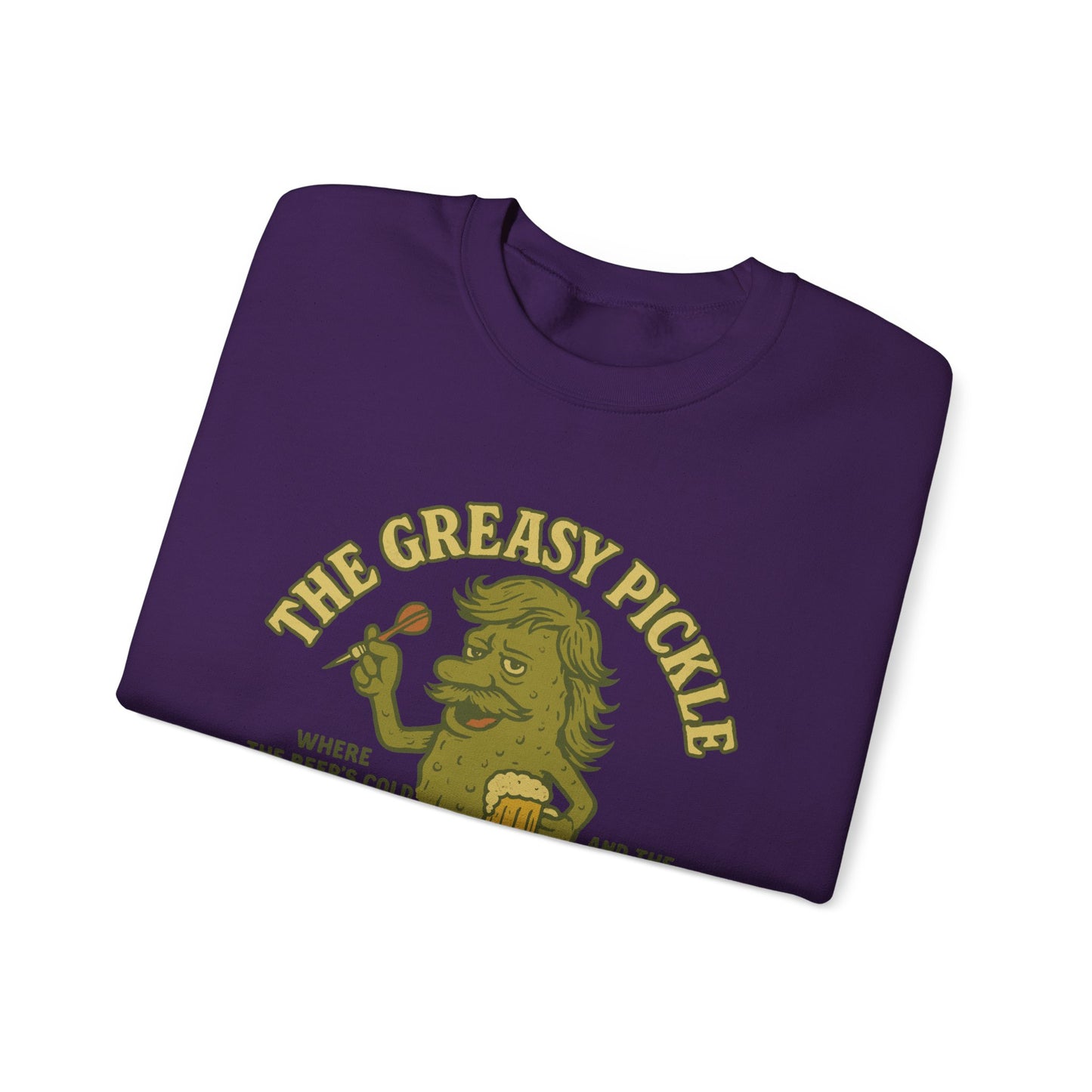 Greasy Pickle Crewneck Sweatshirt - Fun & Cozy Apparel for Beer Lovers - Riff Raff Wear