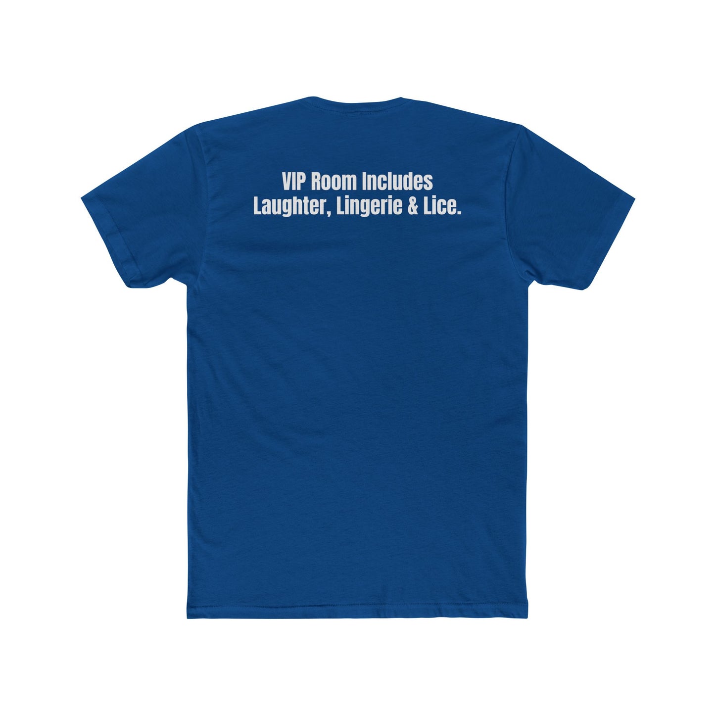 Velvet Clam Unisex Cotton Crew Tee - Funny Graphic T-Shirt with VIP Room Text - Riff Raff Underground