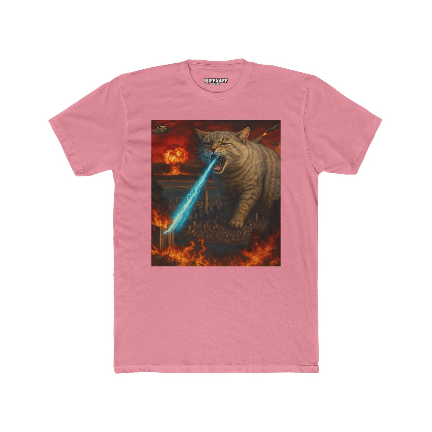 Epic Cat Battle Unisex Cotton Crew Tee - Fun Graphic Tee for Animal Lovers - Riff Raff Wear