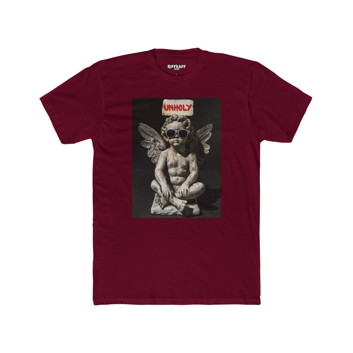 Unisex Cotton Crew Tee - Unholy Angel Graphic Tee for Bold Souls _Riff Raff Wear