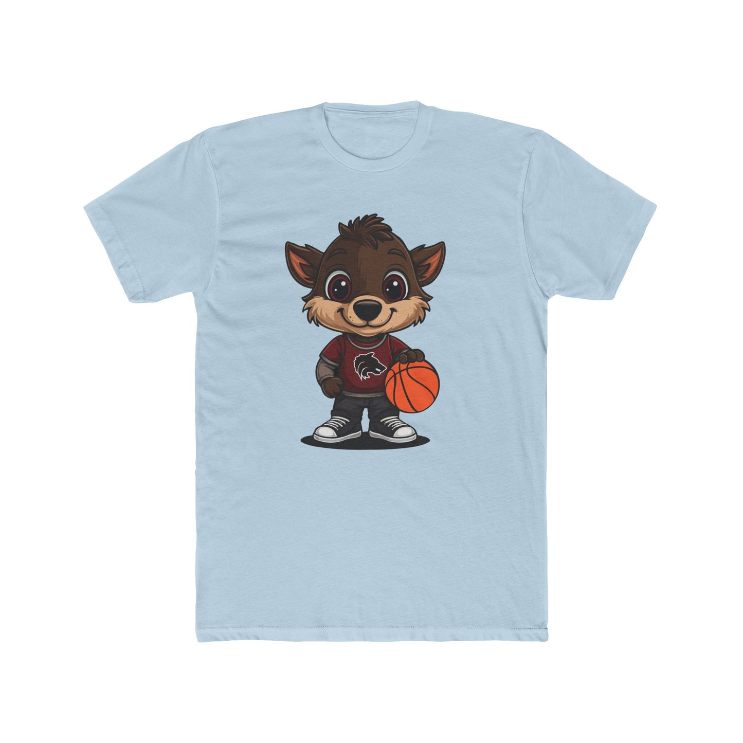 Cute Cartoon Basketball Tee, Unisex Crew Shirt, Fun Graphic T-Shirt, Sporty Casual Wear, Basketball Fan Gift, Everyday Comfort Tee