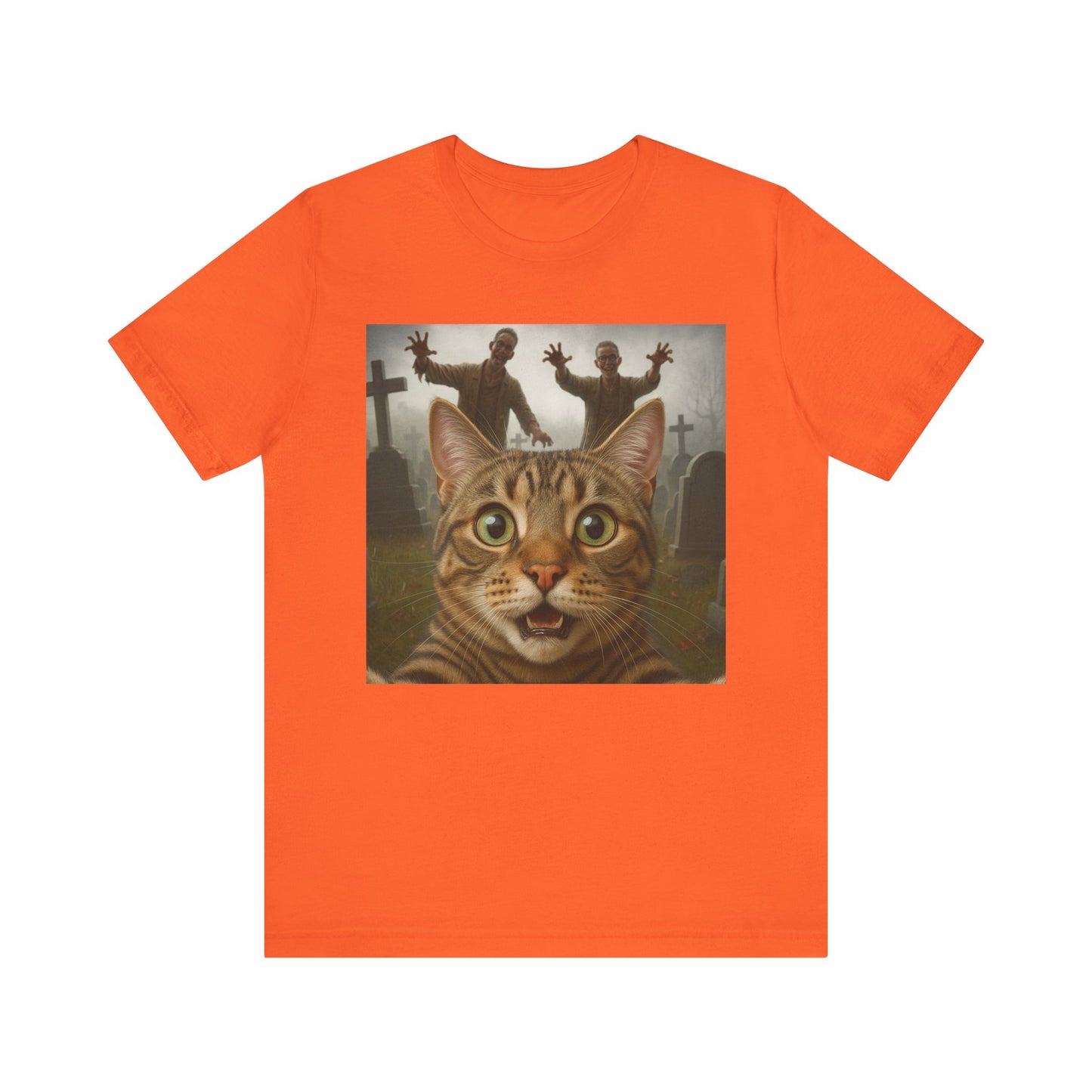 Zombie Cat Halloween Tee, Cute Cat Shirt, Unisex Graphic Tee, Funny Pet Lover Gift, Halloween Costume Top - Riff Raff Wear