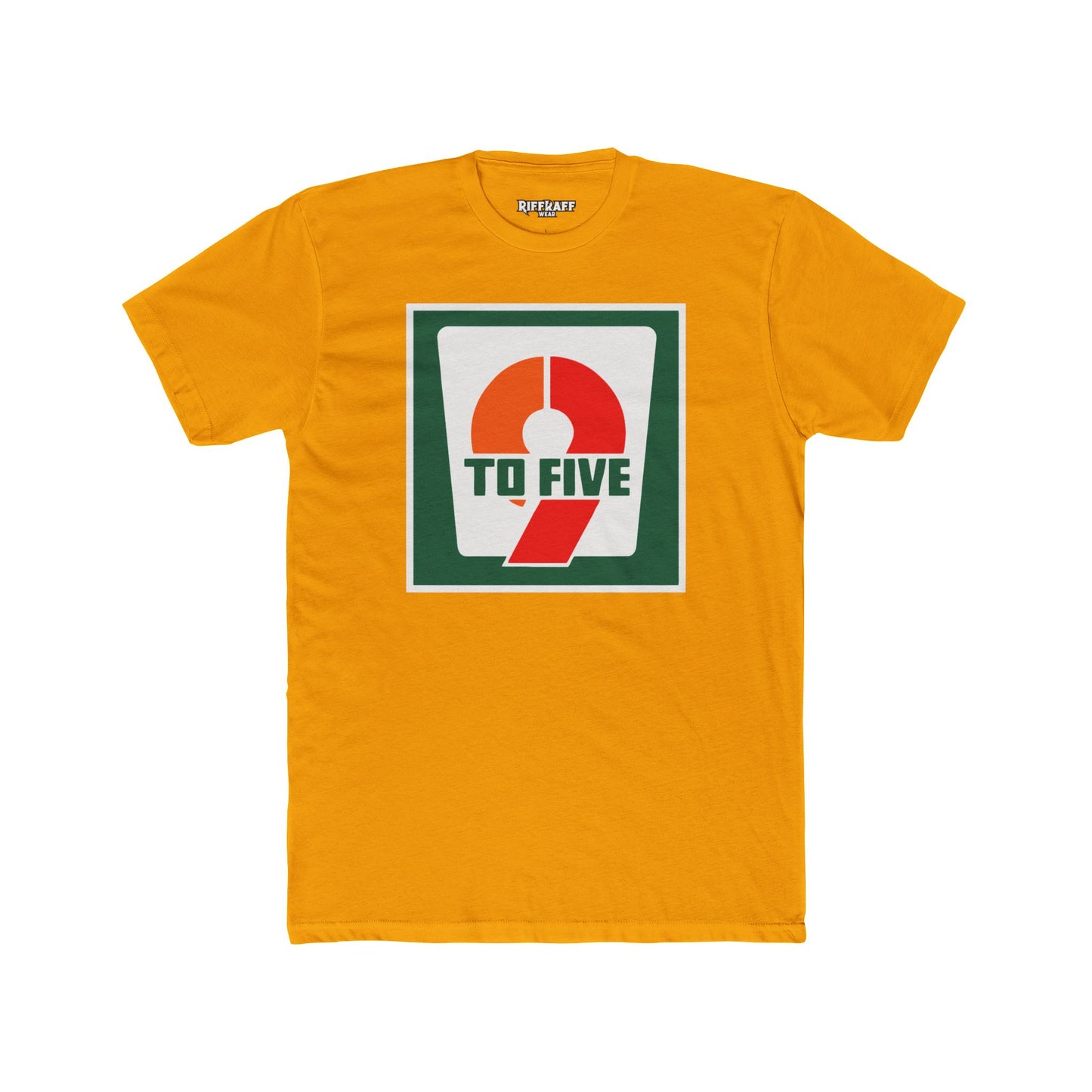 Retro 9 to Five Unisex Cotton Crew Tee - Parody Logo Series - Riff Raff Wear