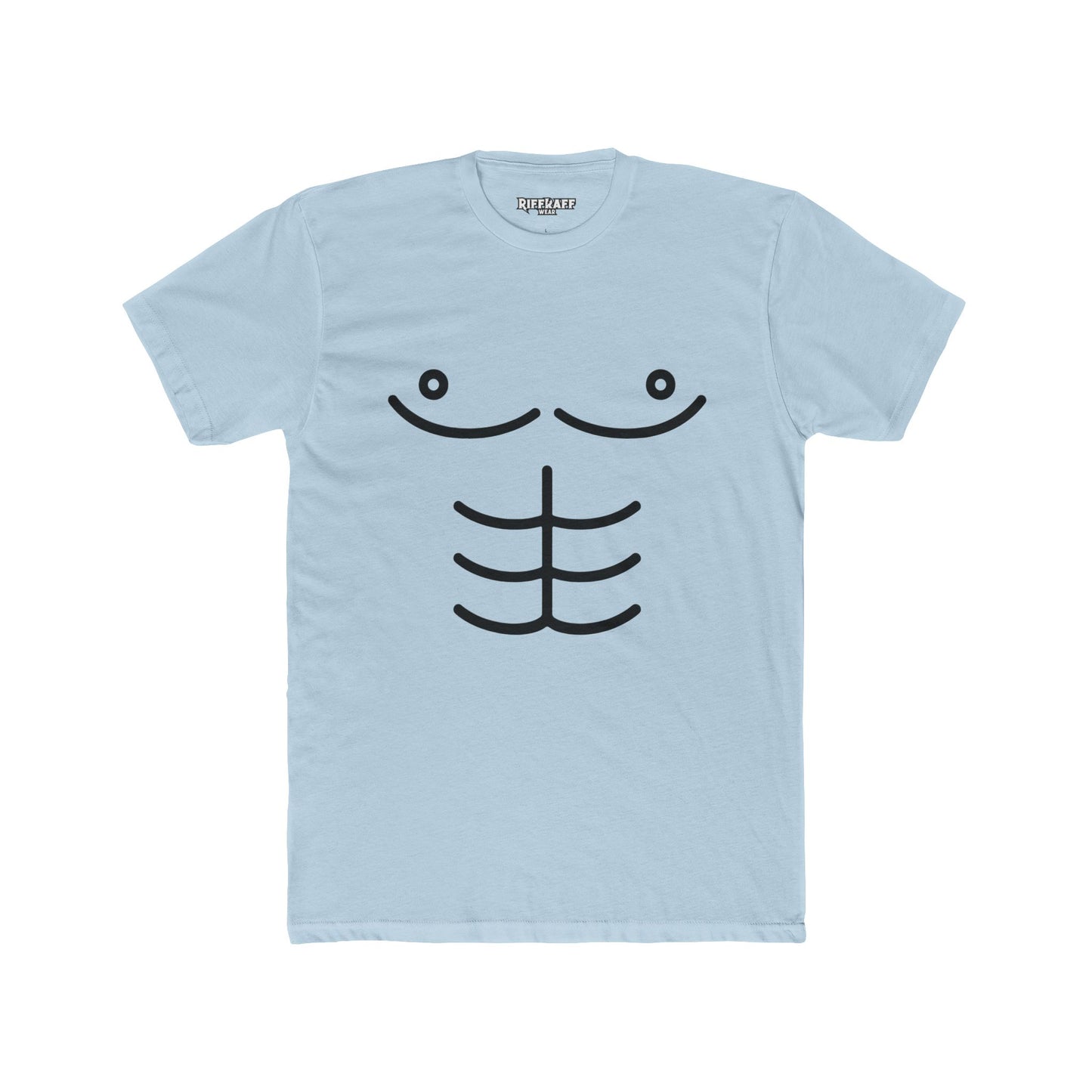 Funny Unisex Cotton Crew Tee - Cartoon Abs Design - Riff Raff Wear