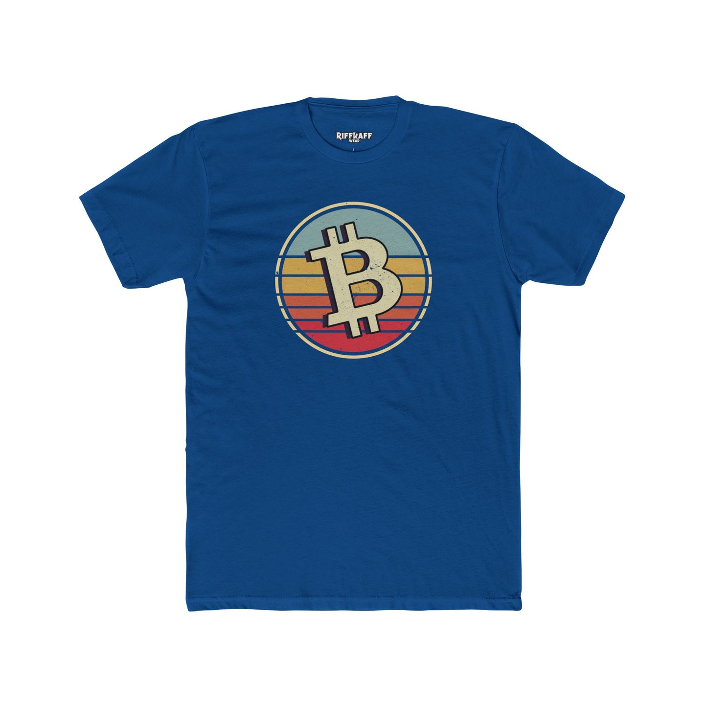 Retro Bitcoin Unisex Cotton Crew Tee - Casual Cryptocurrency Bitcoin Shirt - Riff Raff Wear