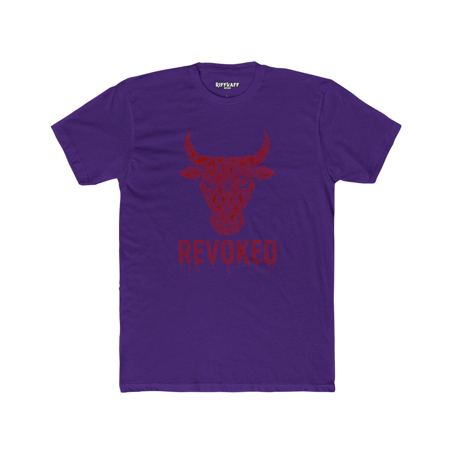 Geometric Bull Design Unisex Cotton Crew Tee - Revoked Graphic Tee - Riff Raff Wear