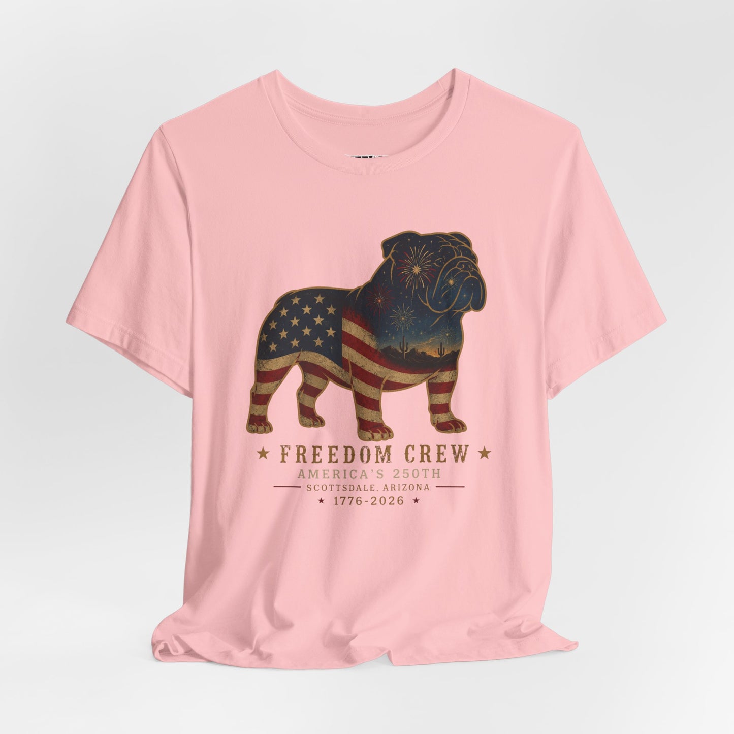 Freedom Crew English Bull Dog T-Shirt – Patriotic Bulldog Flag Tee