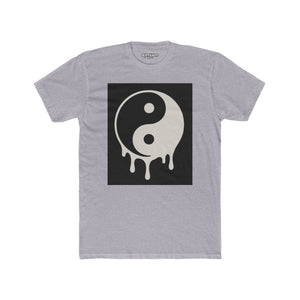Unisex Cotton Crew Tee with Dripping Yin Yang Design | Casual Wear, Unisex Tee - Riff Raff Wear