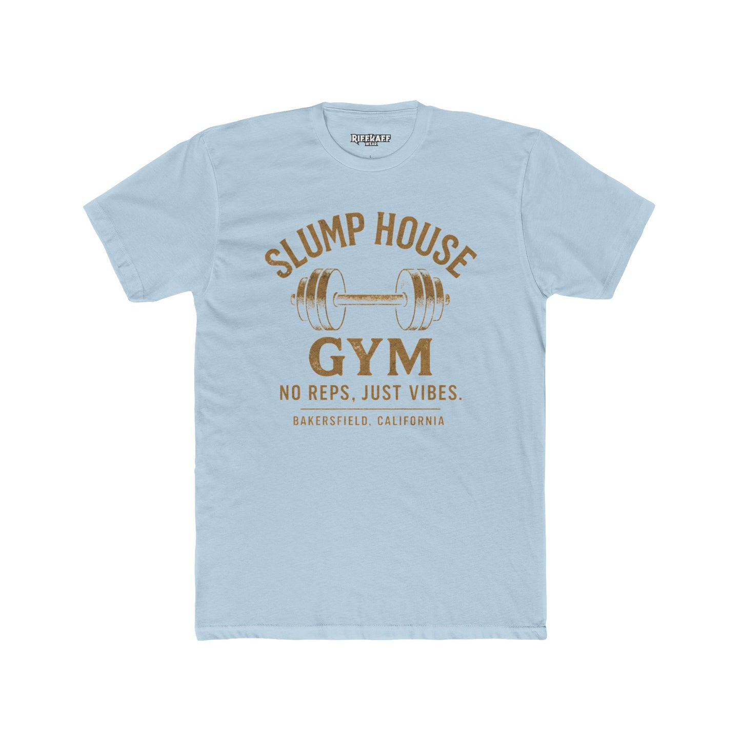 Unisex Cotton Crew Tee - Slump House Gym | No Reps, Just Vibes | Perfect for Fitness Enthusiasts - Riff Raff Underground