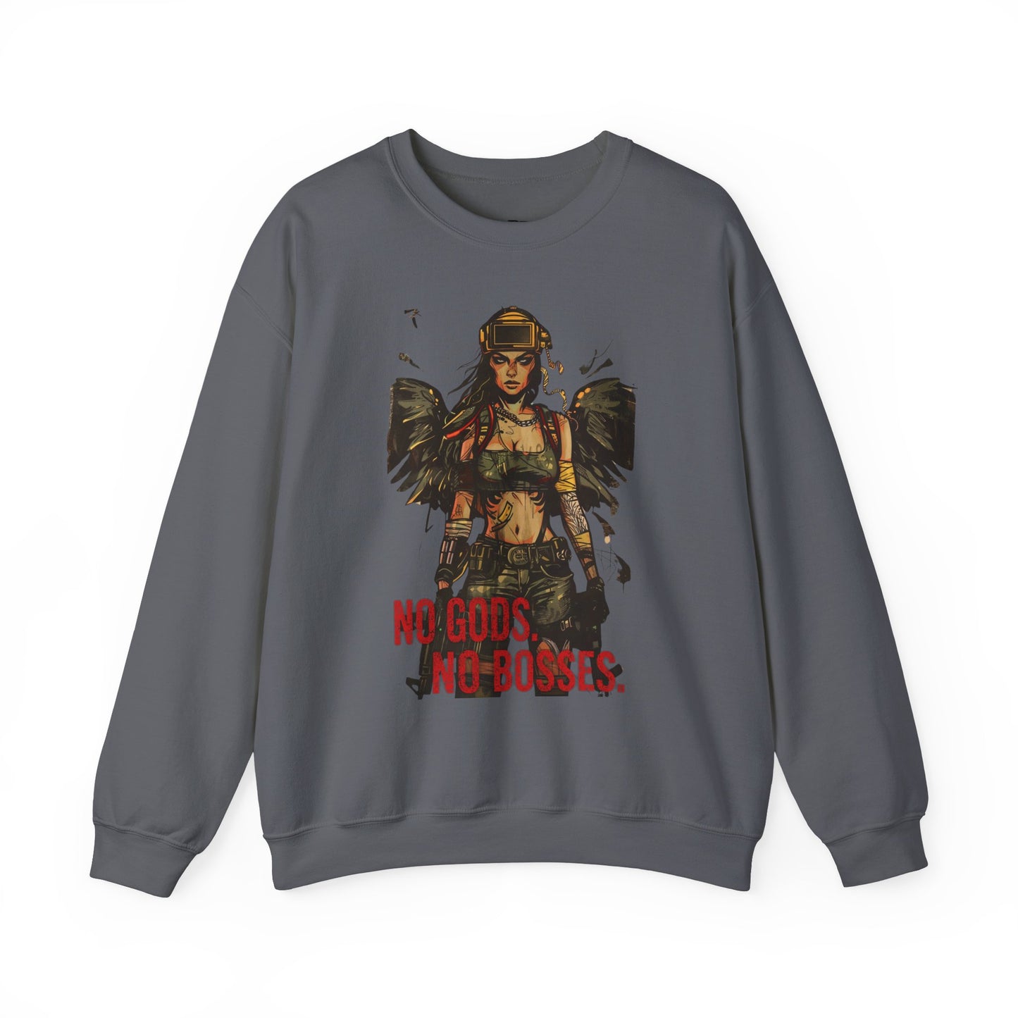 No Gods No Bosses Unisex Crewneck Sweatshirt - Empowering Streetwear for Rebels - Riff Raff Wear